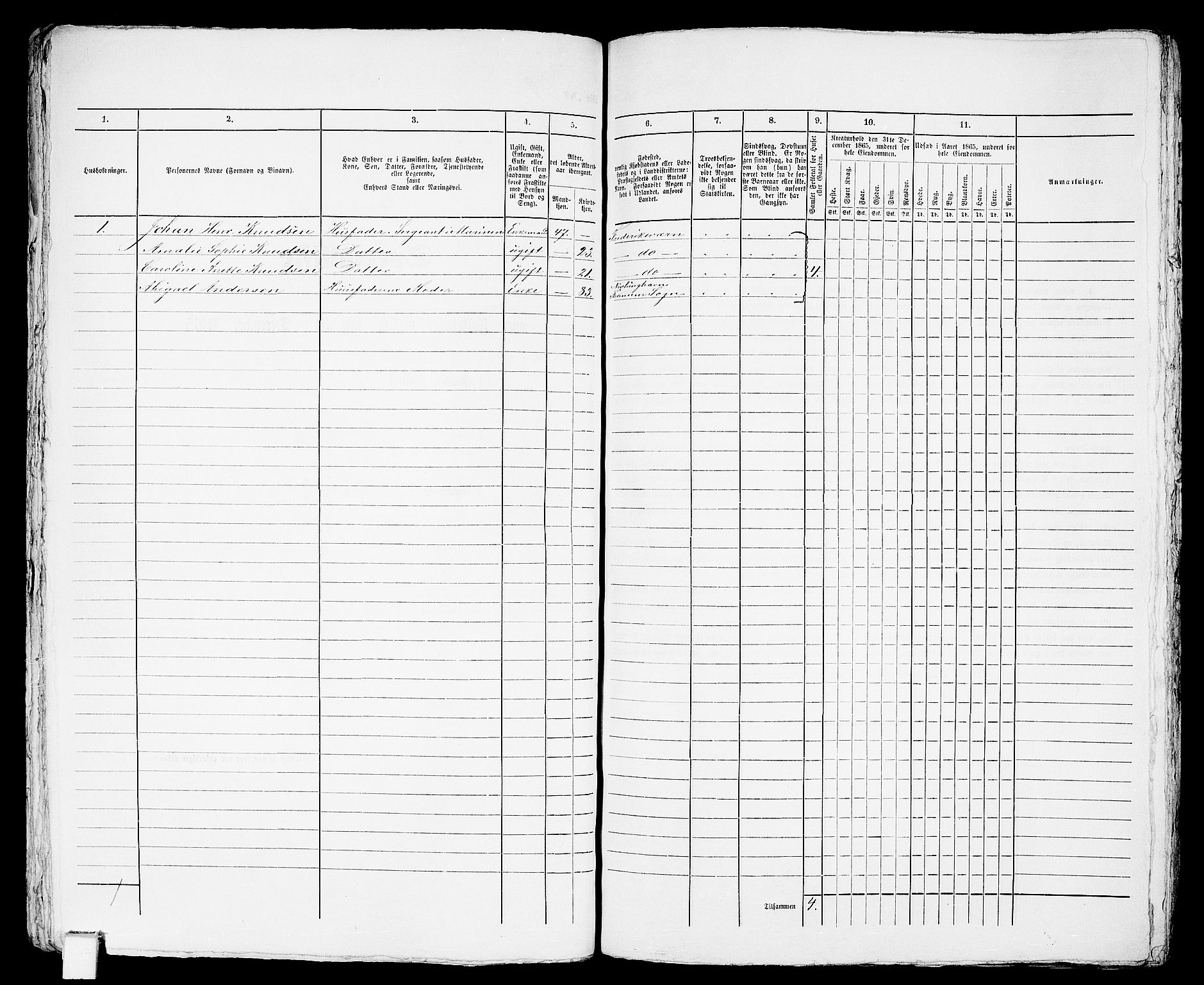 RA, 1865 census for Horten, 1865, p. 189