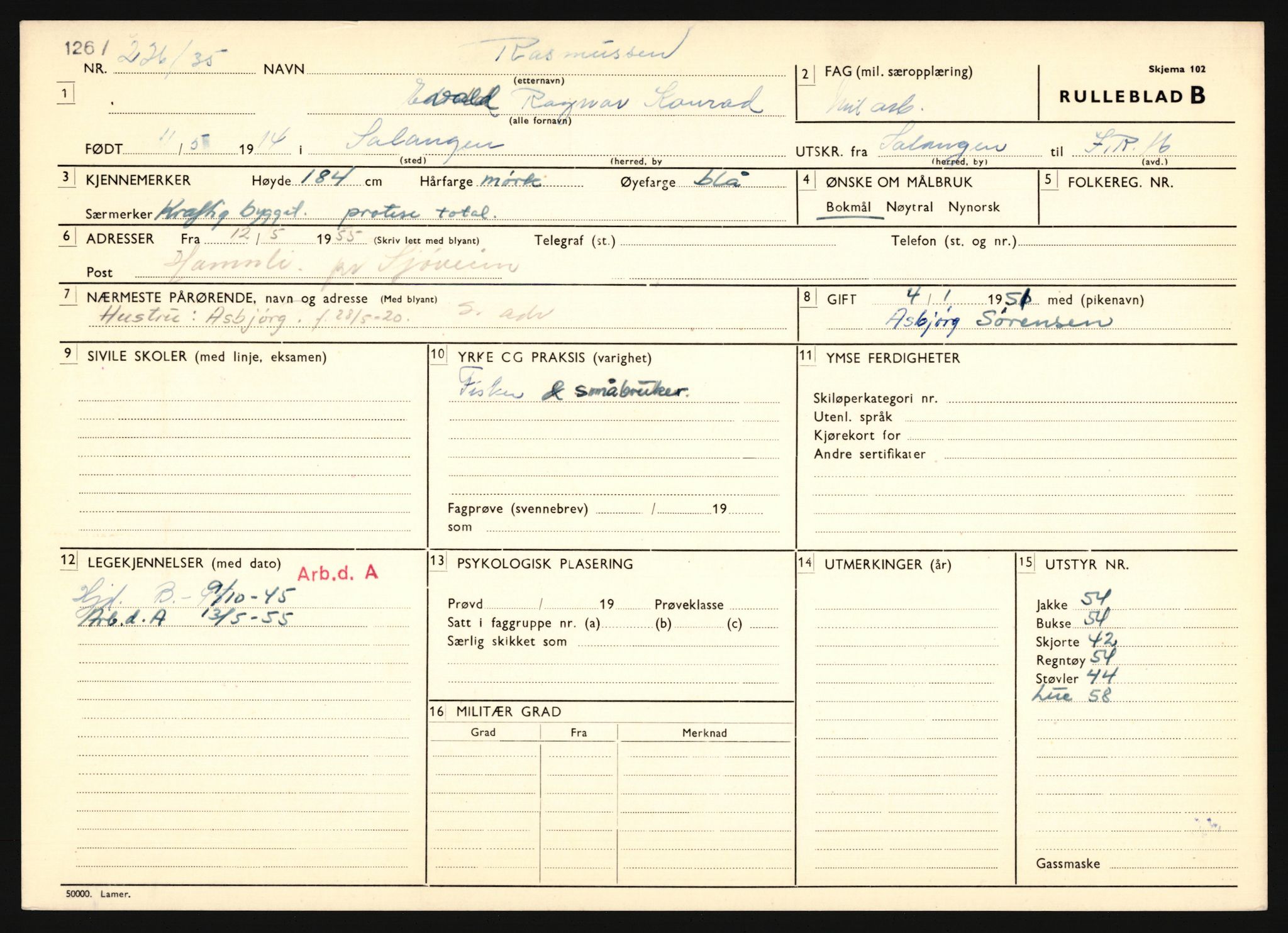 Forsvaret, Troms infanteriregiment nr. 16, AV/RA-RAFA-3146/P/Pa/L0019: Rulleblad for regimentets menige mannskaper, årsklasse 1935, 1935, p. 1075