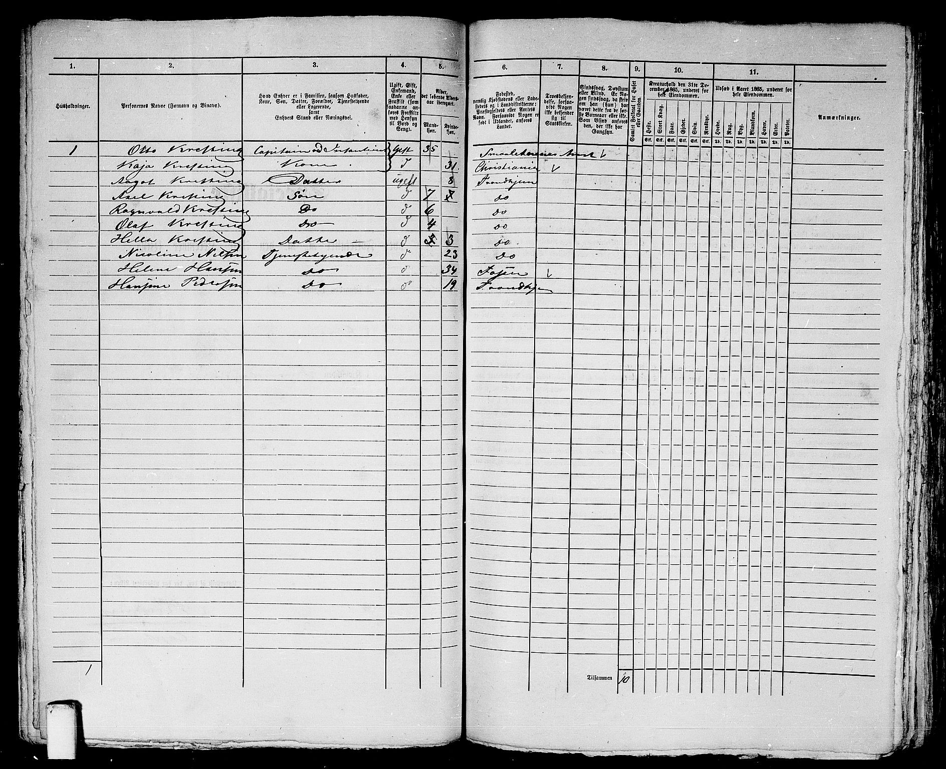 RA, 1865 census for Trondheim, 1865, p. 722