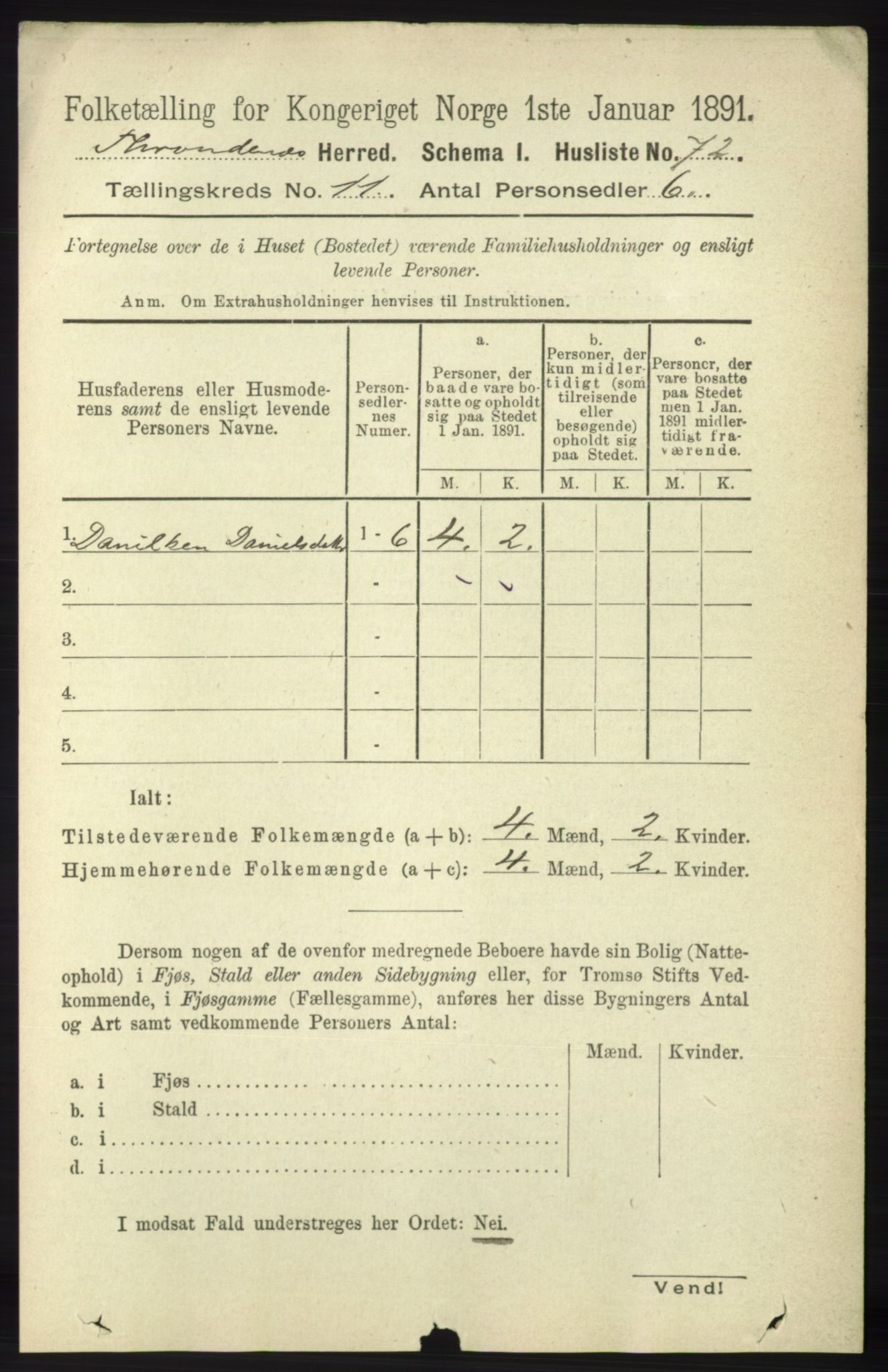 RA, 1891 census for 1914 Trondenes, 1891, p. 7994