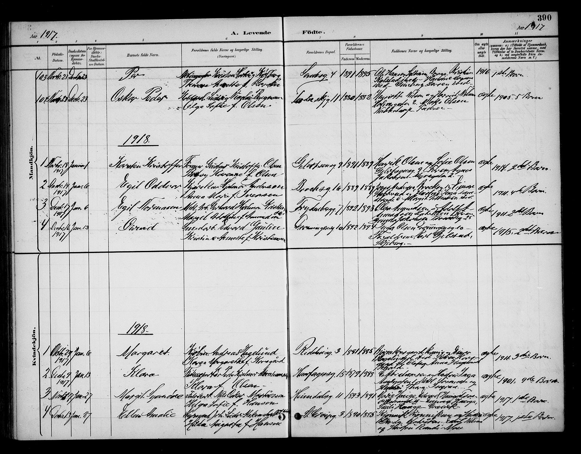 Fredrikstad domkirkes prestekontor Kirkebøker, SAO/A-10906/G/Ga/L0002: Parish register (copy) no. 2, 1894-1918, p. 390