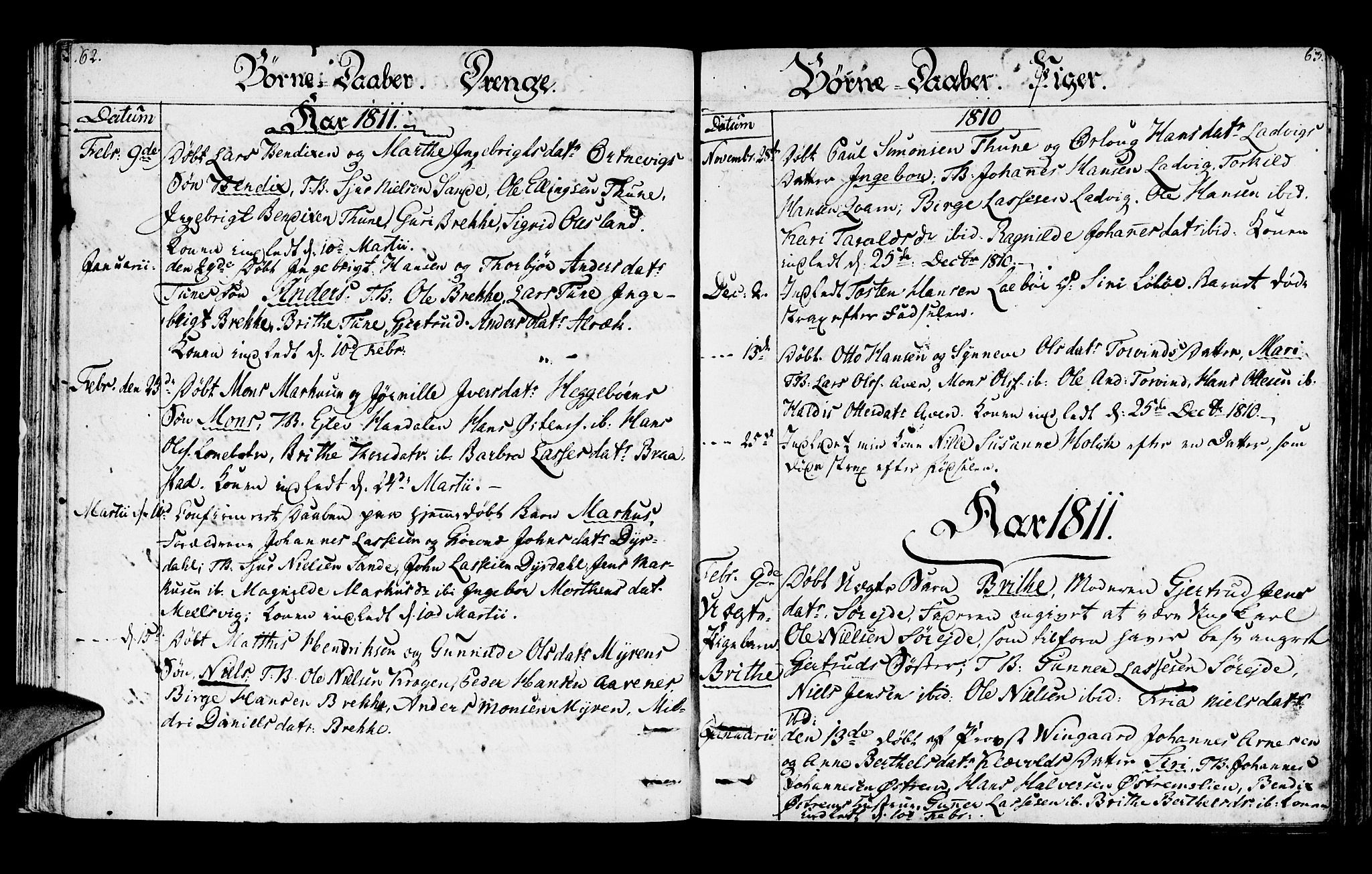 Lavik sokneprestembete, SAB/A-80901: Parish register (official) no. A 1, 1809-1822, p. 62-63