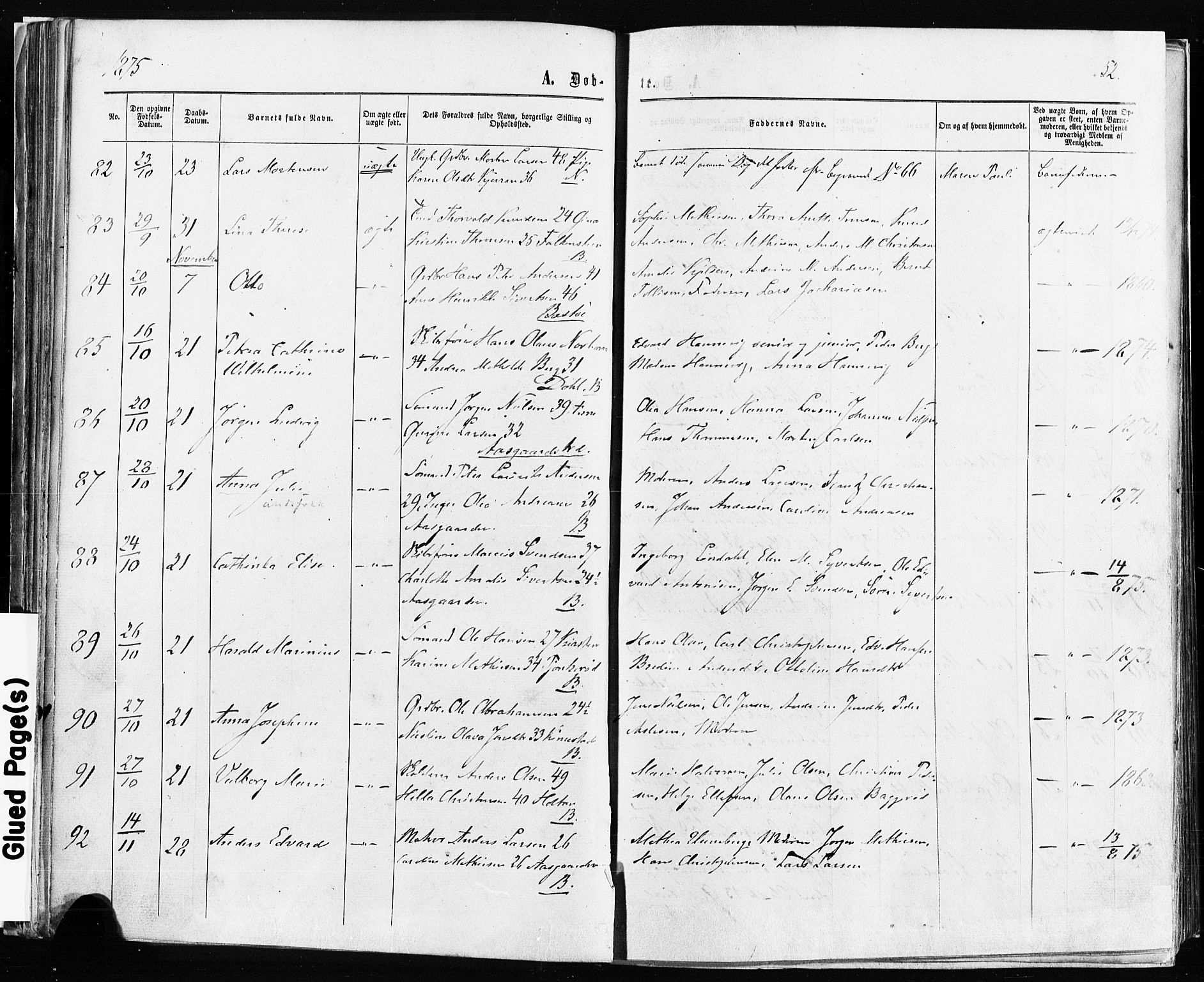 Borre kirkebøker, AV/SAKO-A-338/F/Fa/L0008: Parish register (official) no. I 8, 1868-1877, p. 52