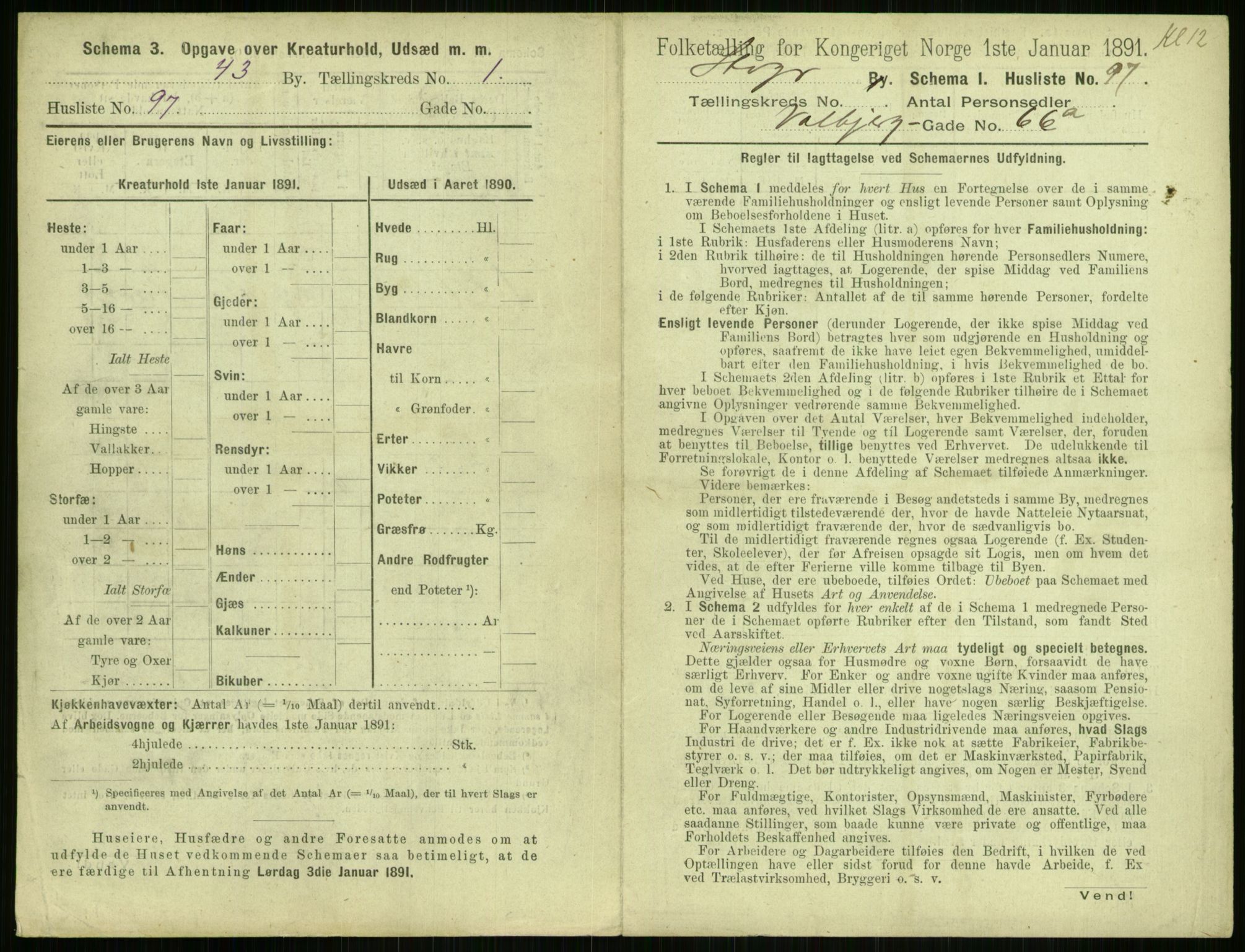 RA, 1891 census for 1103 Stavanger, 1891, p. 263