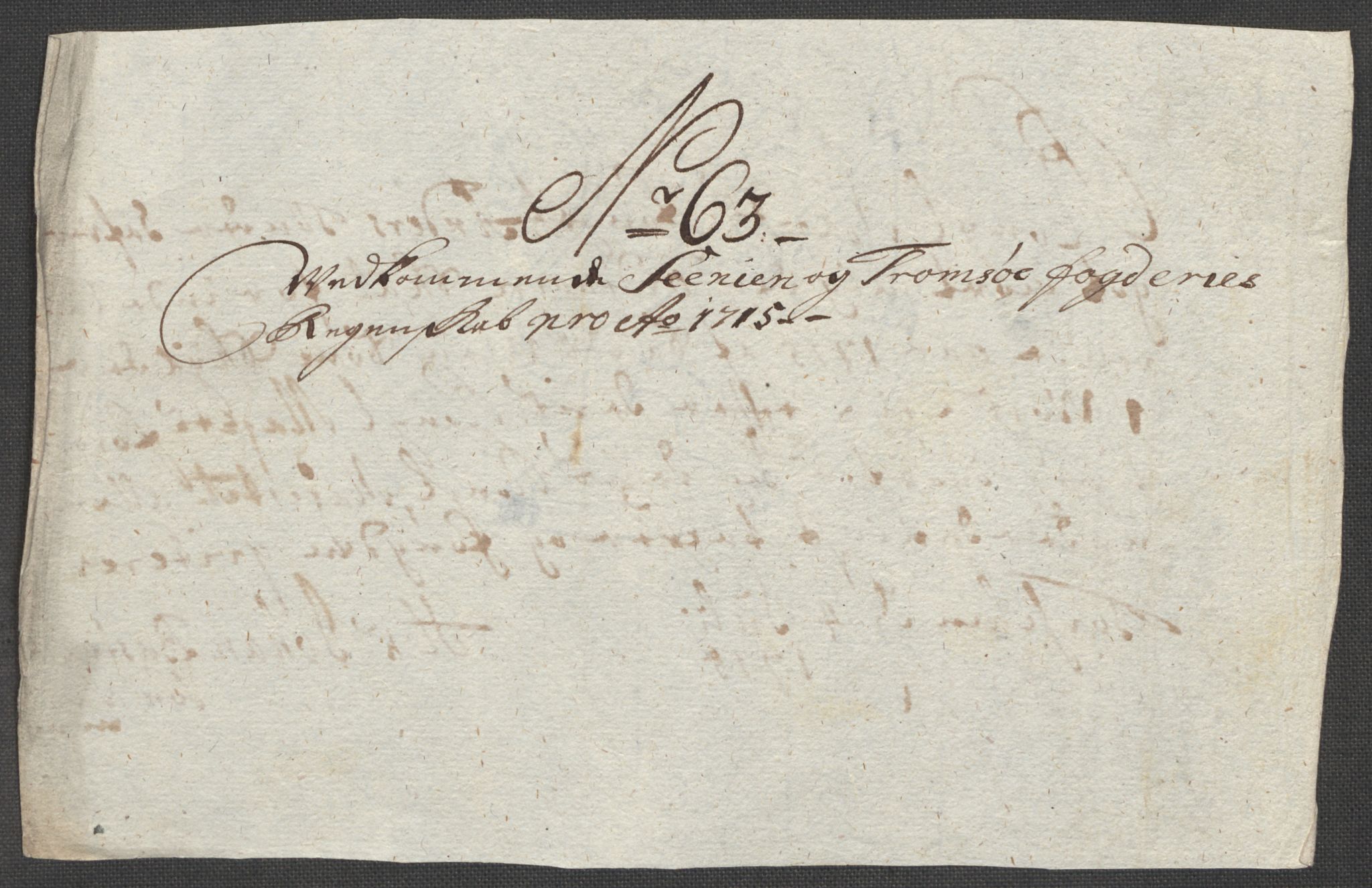 Rentekammeret inntil 1814, Reviderte regnskaper, Fogderegnskap, AV/RA-EA-4092/R68/L4761: Fogderegnskap Senja og Troms, 1715, p. 283