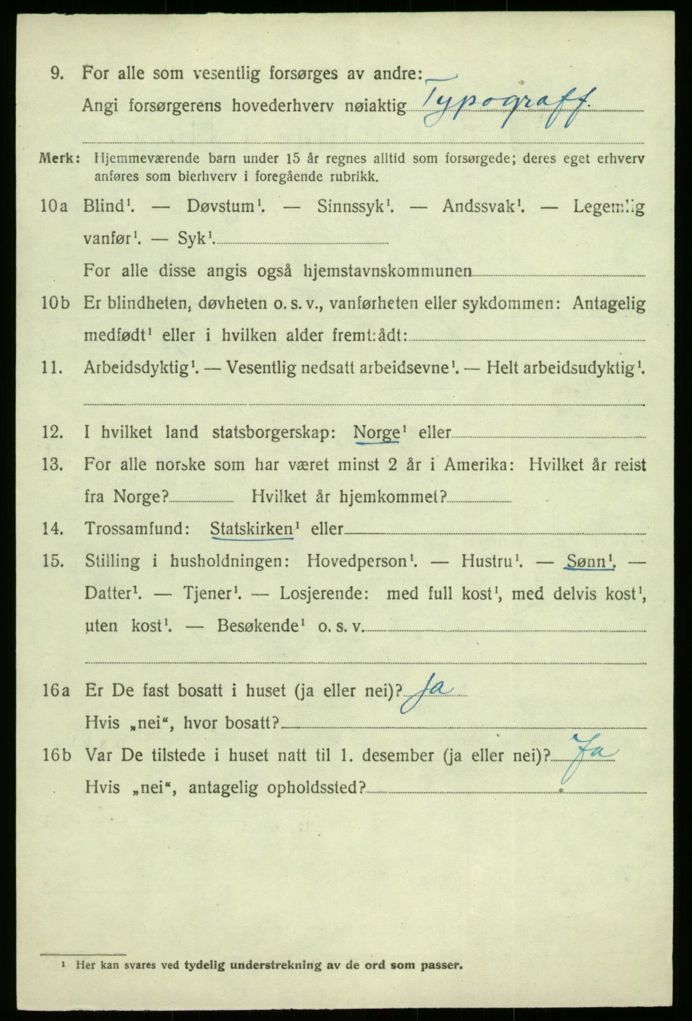 SAB, 1920 census for Sogndal, 1920, p. 3484