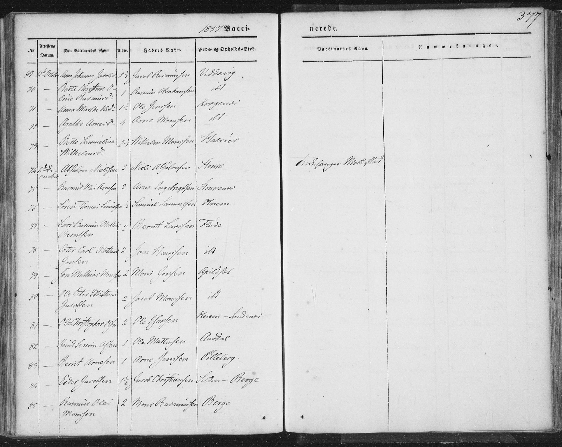 Selje sokneprestembete, AV/SAB-A-99938/H/Ha/Haa/Haaa: Parish register (official) no. A 10, 1844-1858, p. 377