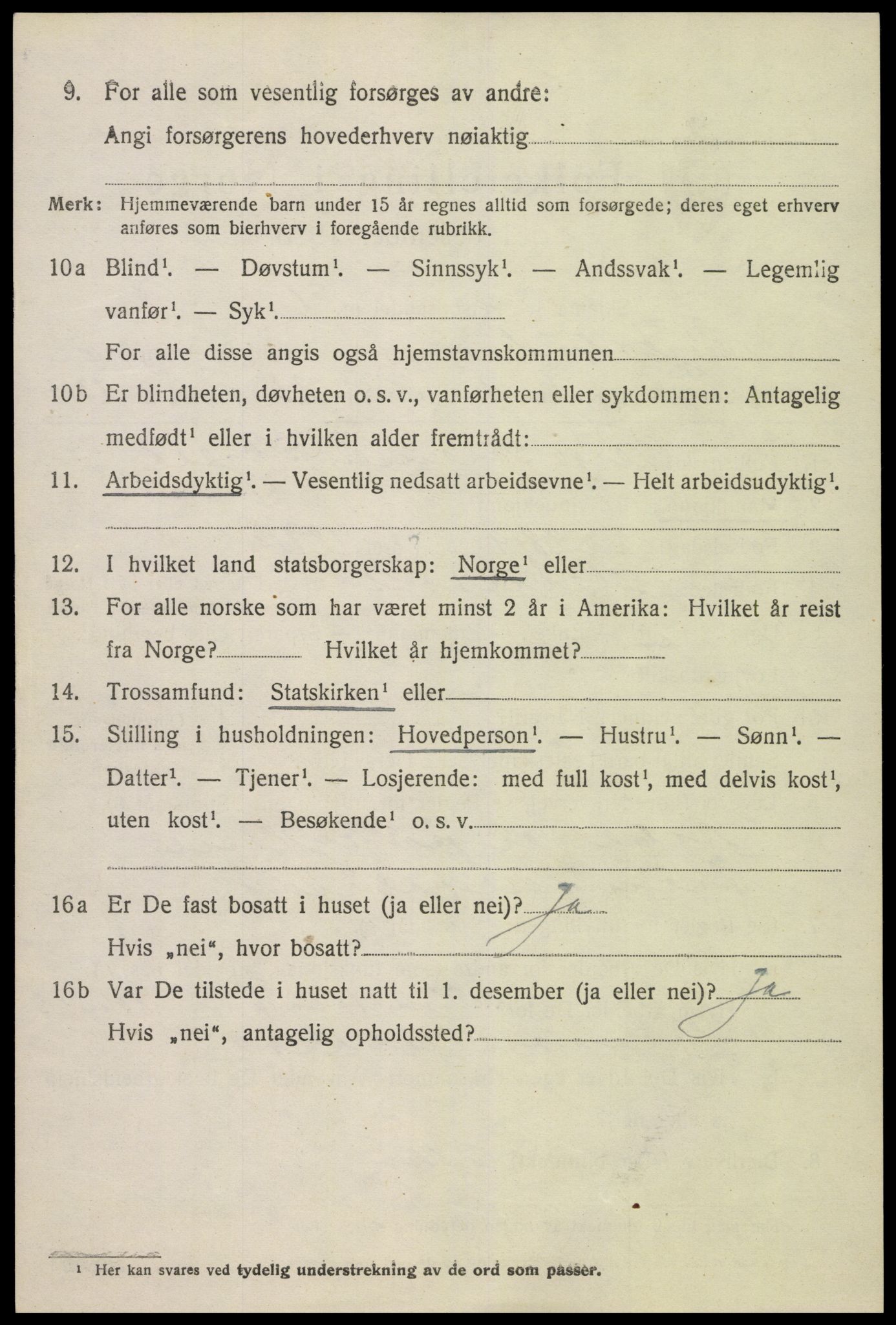 SAK, 1920 census for Øyestad, 1920, p. 4179