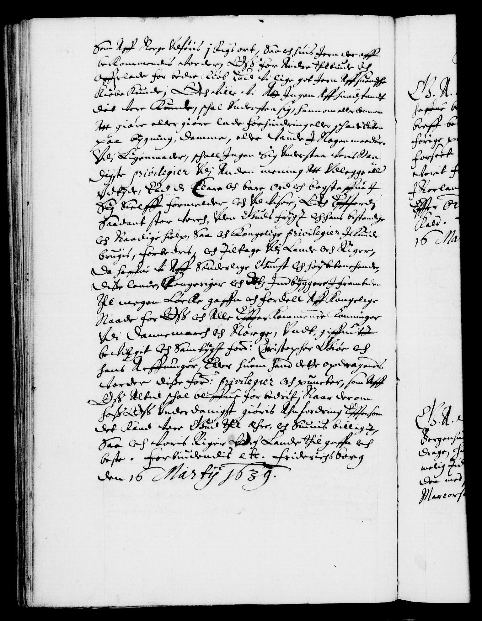 Danske Kanselli 1572-1799, RA/EA-3023/F/Fc/Fca/Fcaa/L0006: Norske registre (mikrofilm), 1637-1642, p. 109b