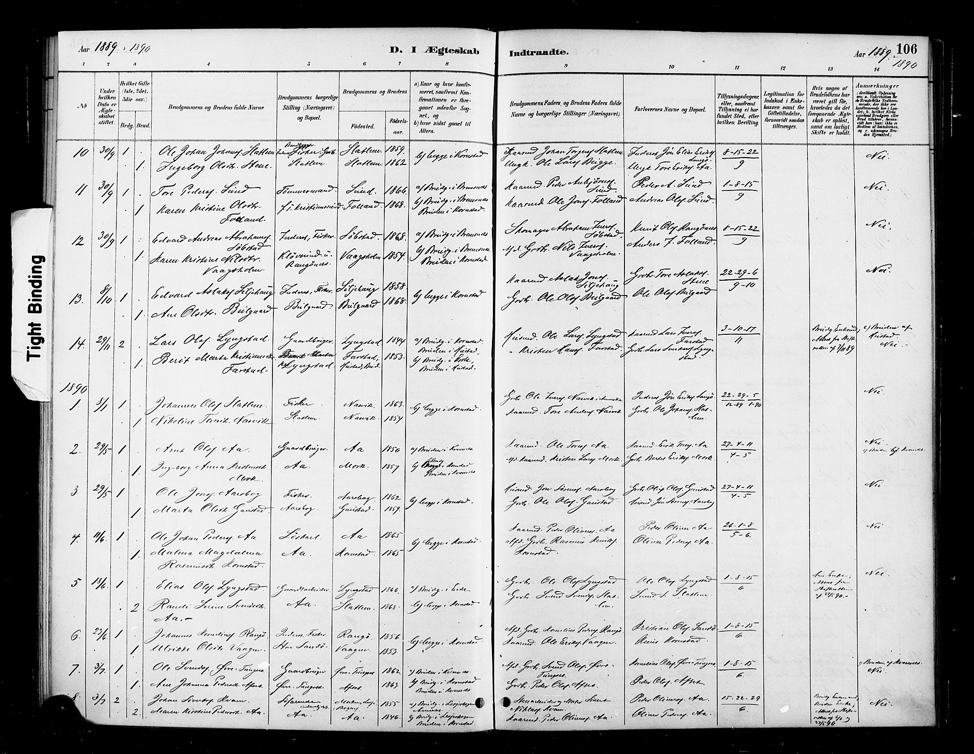 Ministerialprotokoller, klokkerbøker og fødselsregistre - Møre og Romsdal, SAT/A-1454/570/L0832: Parish register (official) no. 570A06, 1885-1900, p. 106