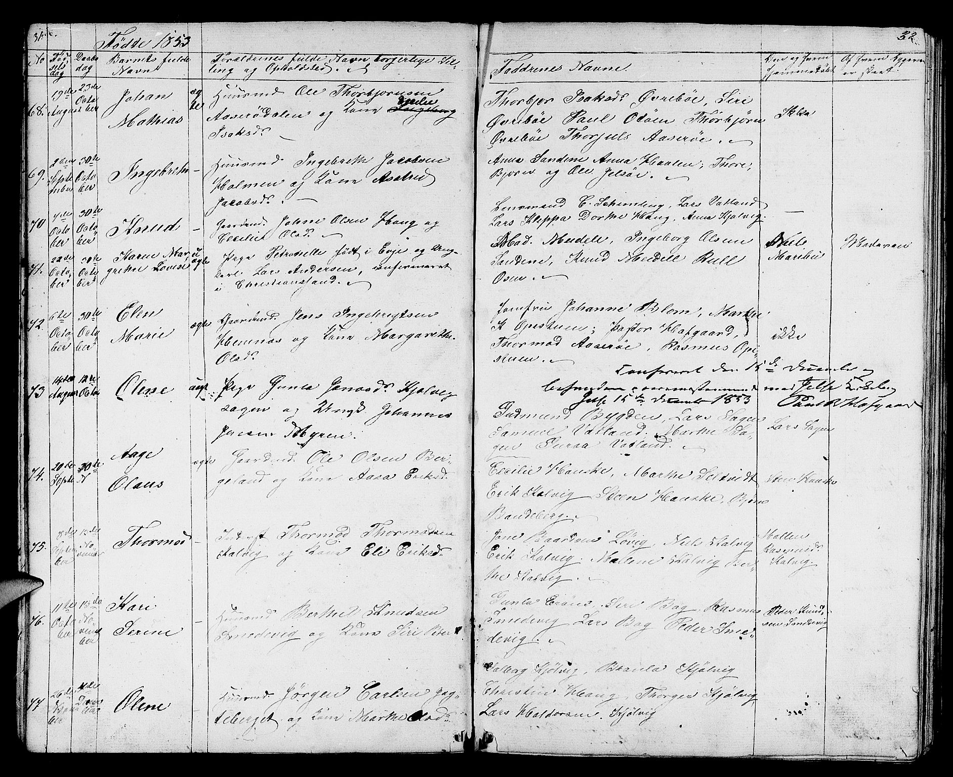 Jelsa sokneprestkontor, AV/SAST-A-101842/01/V: Parish register (copy) no. B 2, 1852-1863, p. 31-32