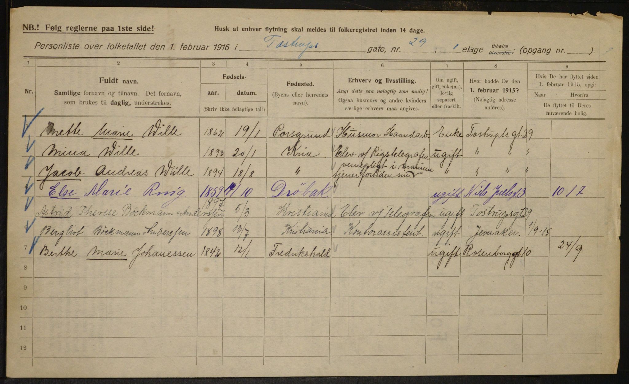 OBA, Municipal Census 1916 for Kristiania, 1916, p. 118518