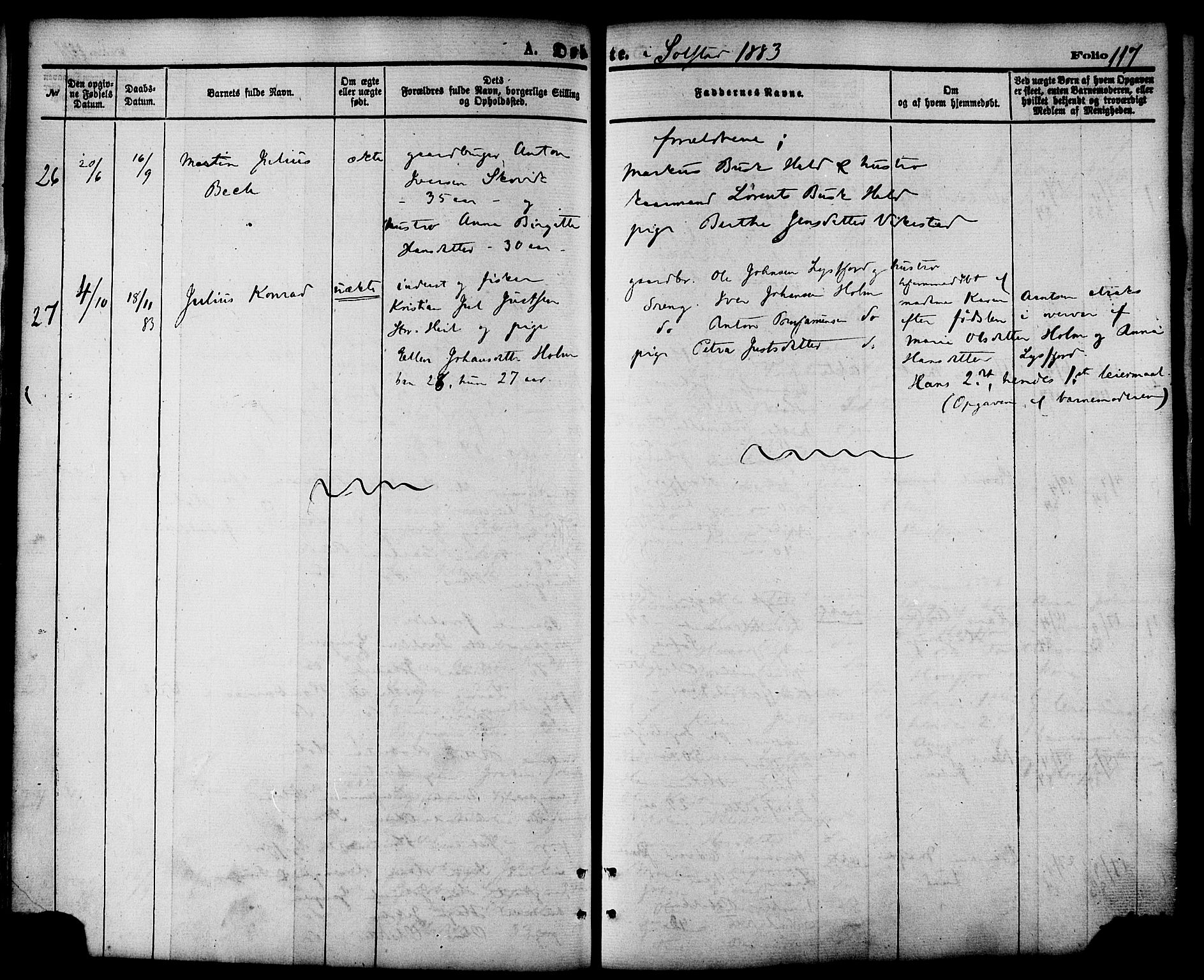 Ministerialprotokoller, klokkerbøker og fødselsregistre - Nordland, AV/SAT-A-1459/810/L0149: Parish register (official) no. 810A09 /2, 1874-1884, p. 117