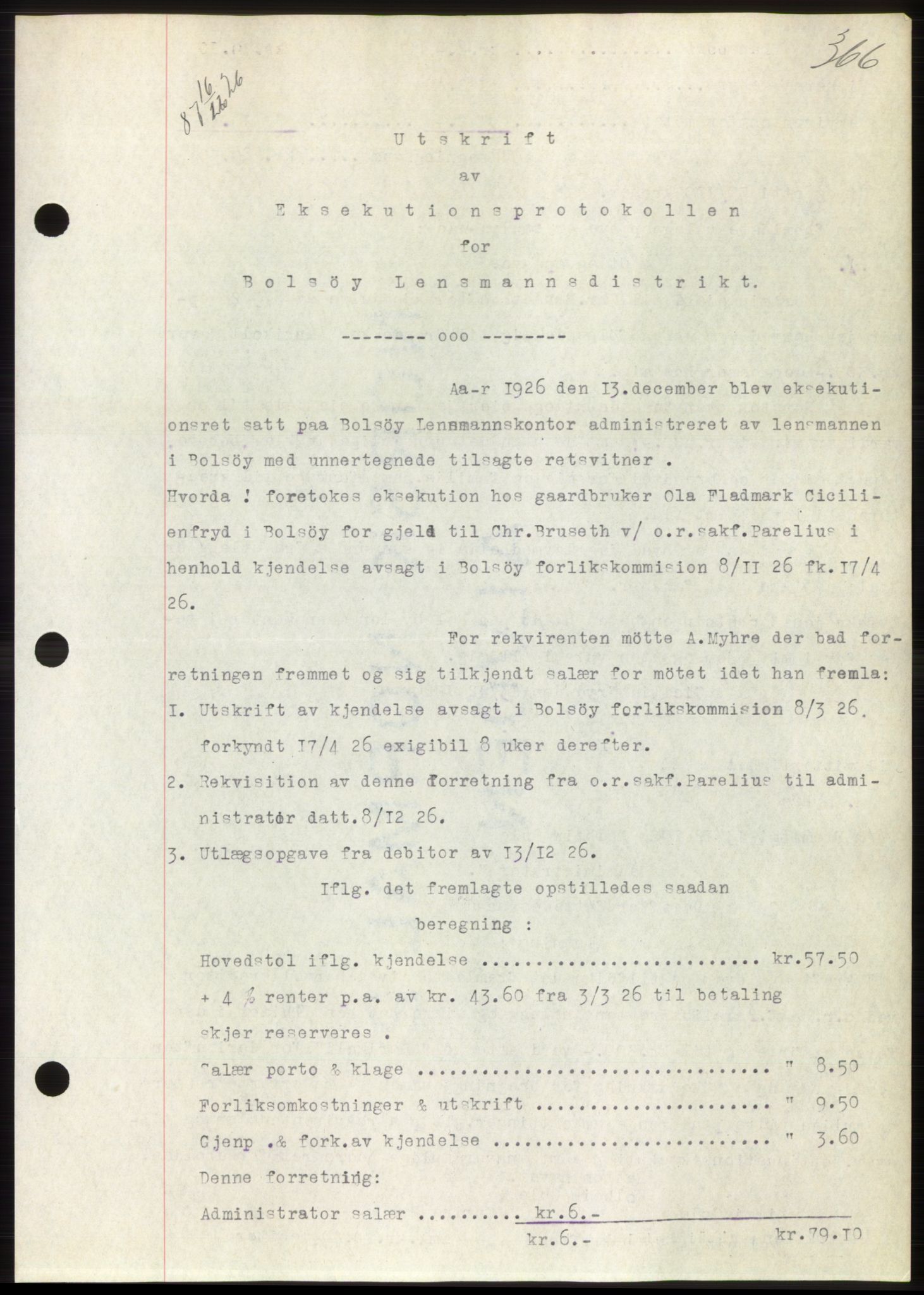 Romsdal sorenskriveri, AV/SAT-A-4149/1/2/2C/L0051: Mortgage book no. 45, 1926-1927, Deed date: 16.12.1926