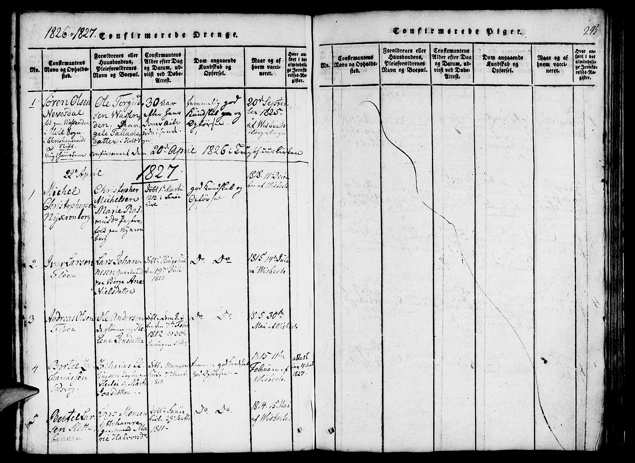 St. Jørgens hospital og Årstad sokneprestembete, SAB/A-99934: Parish register (official) no. A 3, 1815-1843, p. 245
