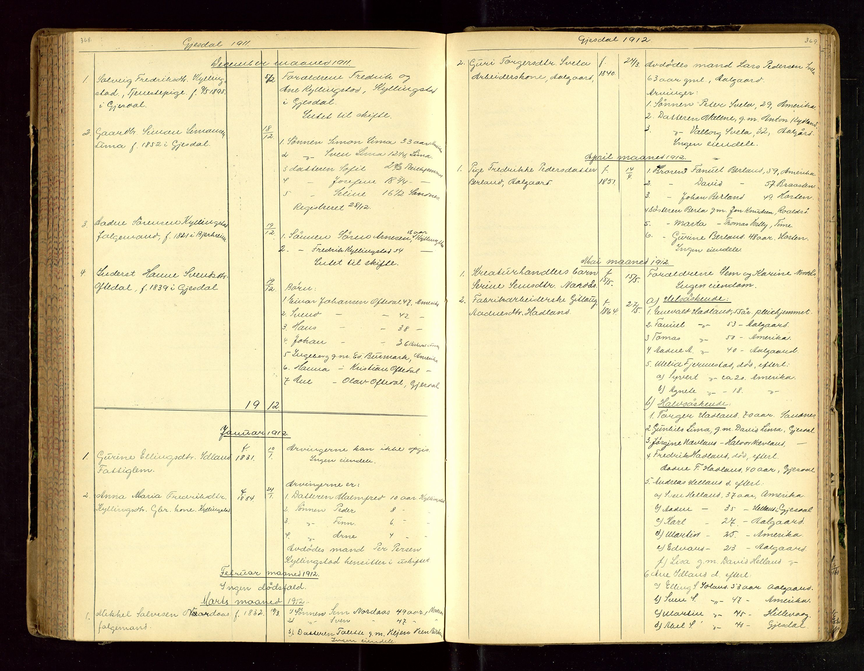 Jæren sorenskriveri, AV/SAST-A-100310/01/5/52/52B/L0003: DØDSFALLPROTOKOLL, 1910-1916, p. 368-369