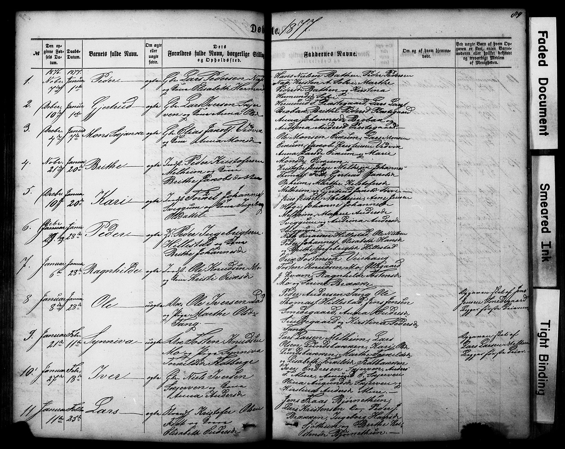 Hafslo sokneprestembete, SAB/A-80301/H/Hab/Haba/L0001: Parish register (copy) no. A 1, 1866-1908, p. 89
