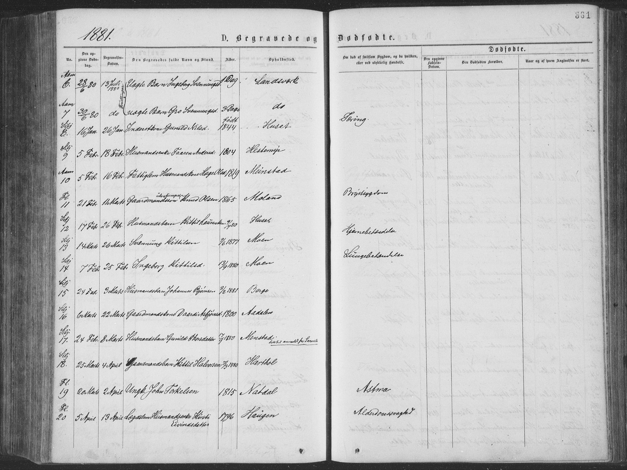 Seljord kirkebøker, SAKO/A-20/F/Fa/L0014: Parish register (official) no. I 14, 1877-1886, p. 381