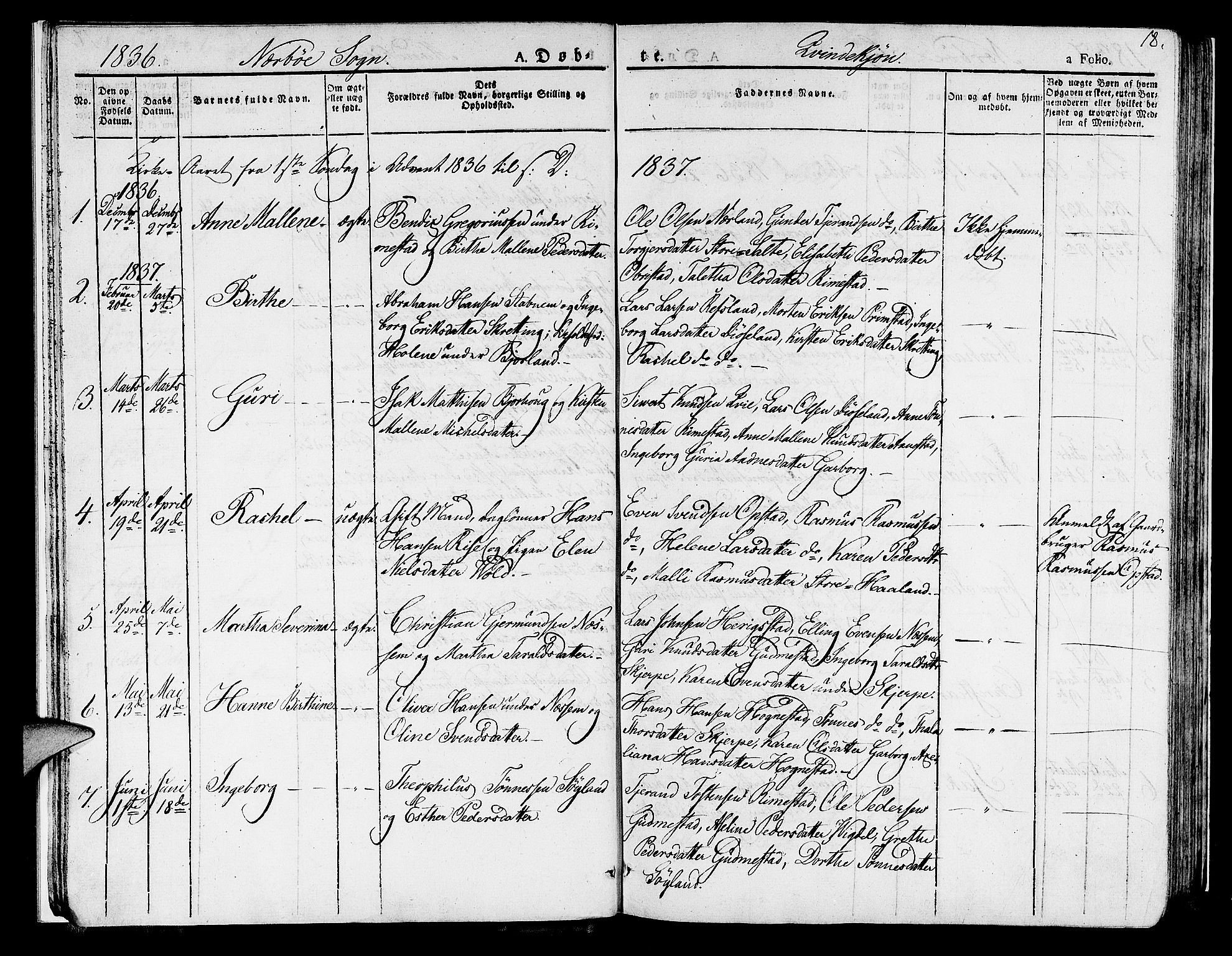 Hå sokneprestkontor, SAST/A-101801/001/30BA/L0004: Parish register (official) no. A 4.1 /1, 1826-1841, p. 18