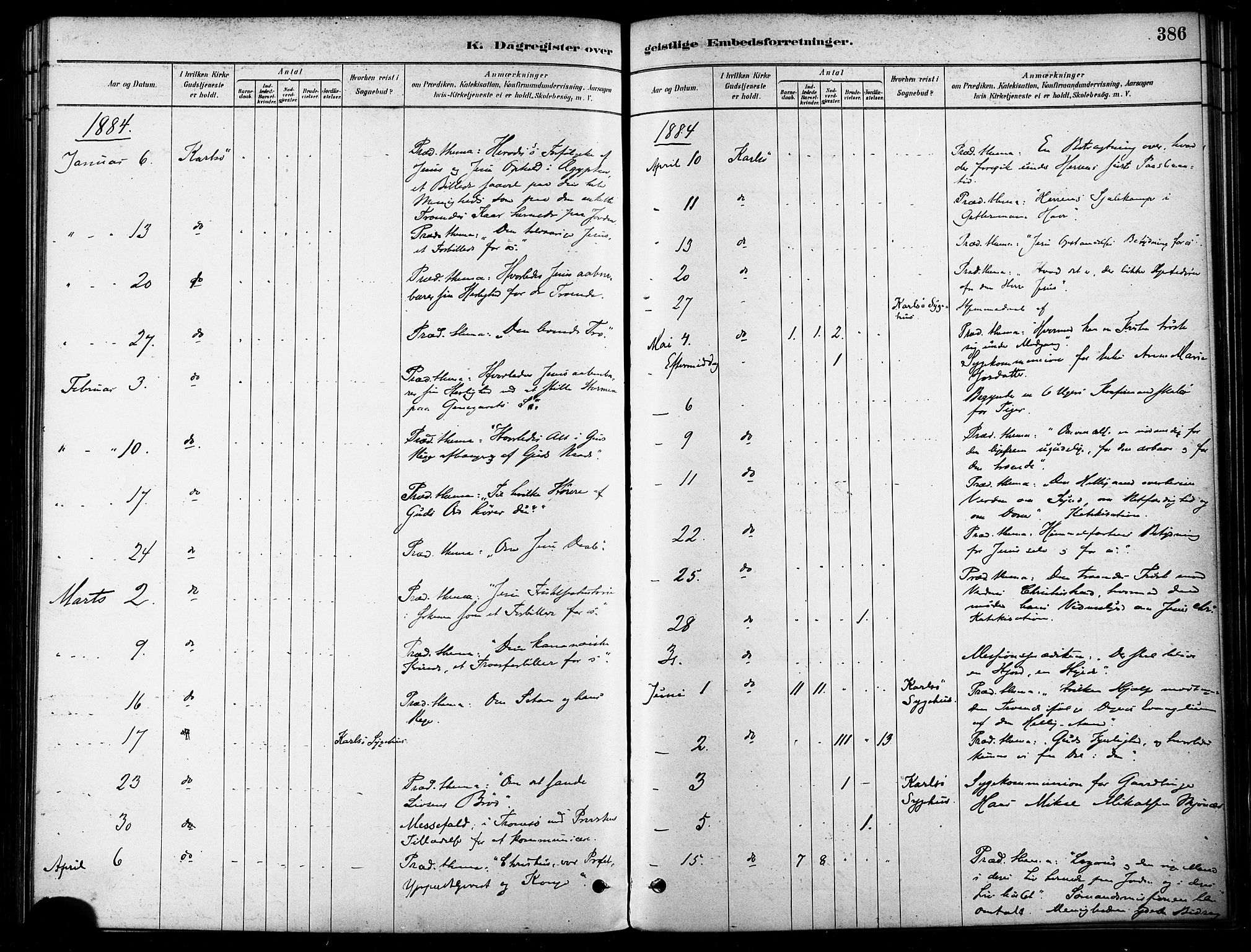 Karlsøy sokneprestembete, SATØ/S-1299/H/Ha/Haa/L0006kirke: Parish register (official) no. 6, 1879-1890, p. 386