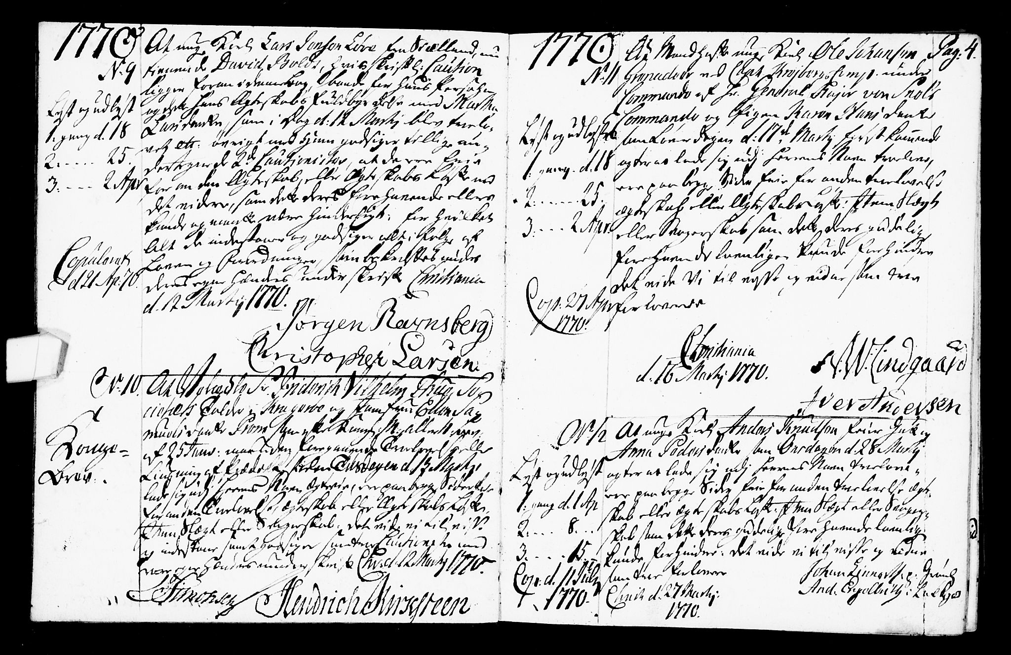 Oslo domkirke Kirkebøker, SAO/A-10752/L/La/L0009: Best man's statements no. 9, 1770-1784, p. 4