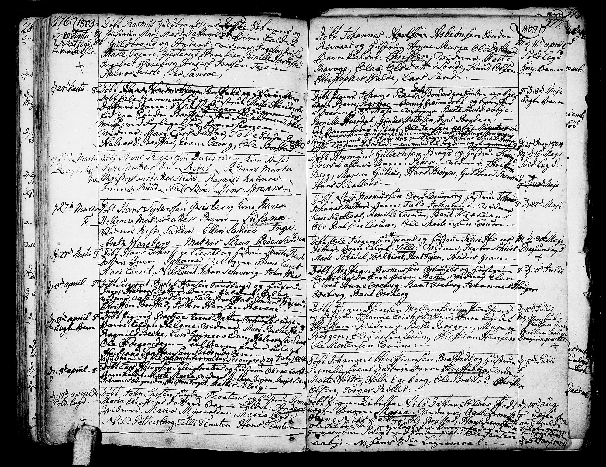 Sande Kirkebøker, SAKO/A-53/F/Fa/L0001: Parish register (official) no. 1, 1753-1803, p. 376-377