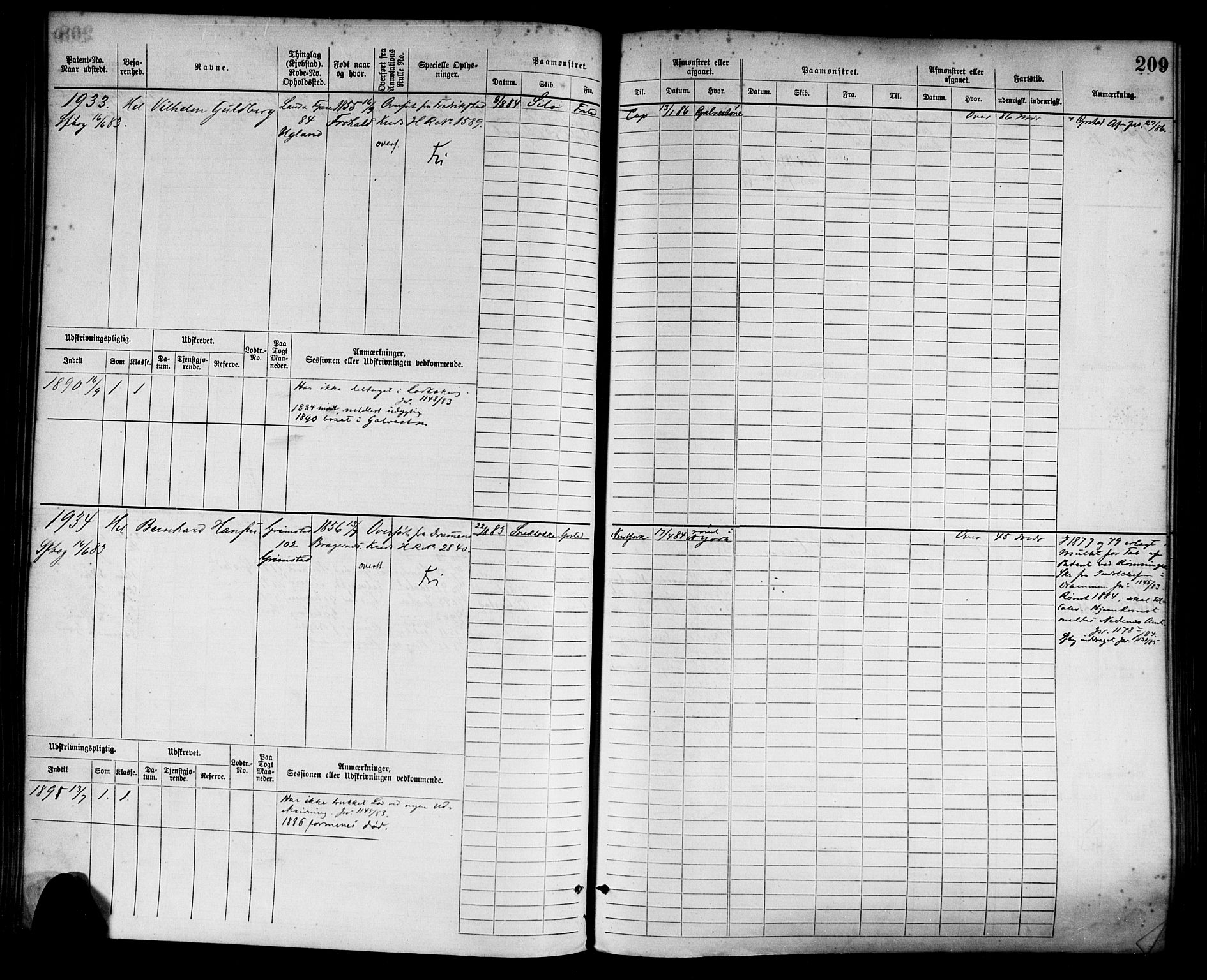 Grimstad mønstringskrets, AV/SAK-2031-0013/F/Fb/L0003: Hovedrulle nr 1517-2276, F-6, 1877-1888, p. 217