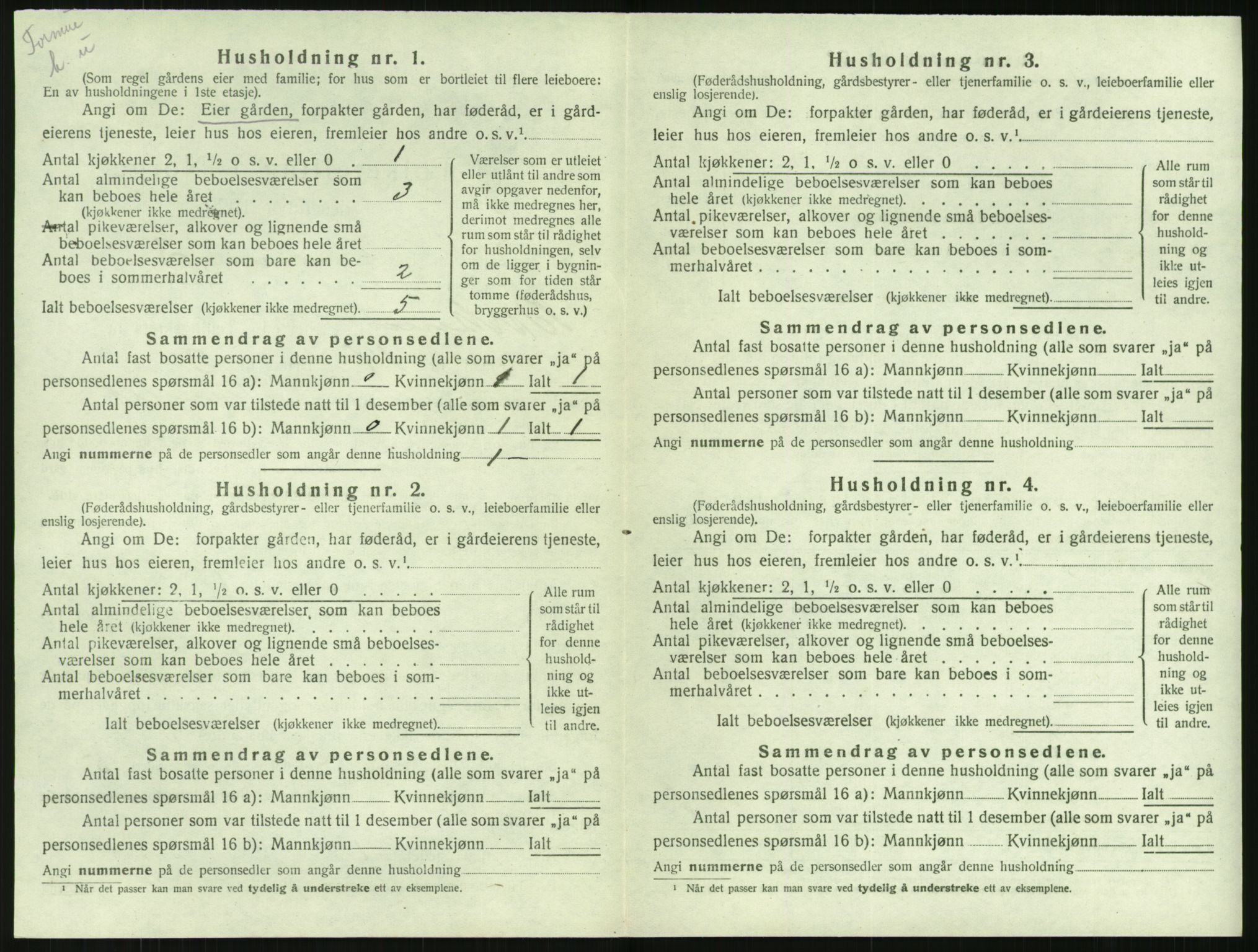 SAK, 1920 census for Birkenes, 1920, p. 450