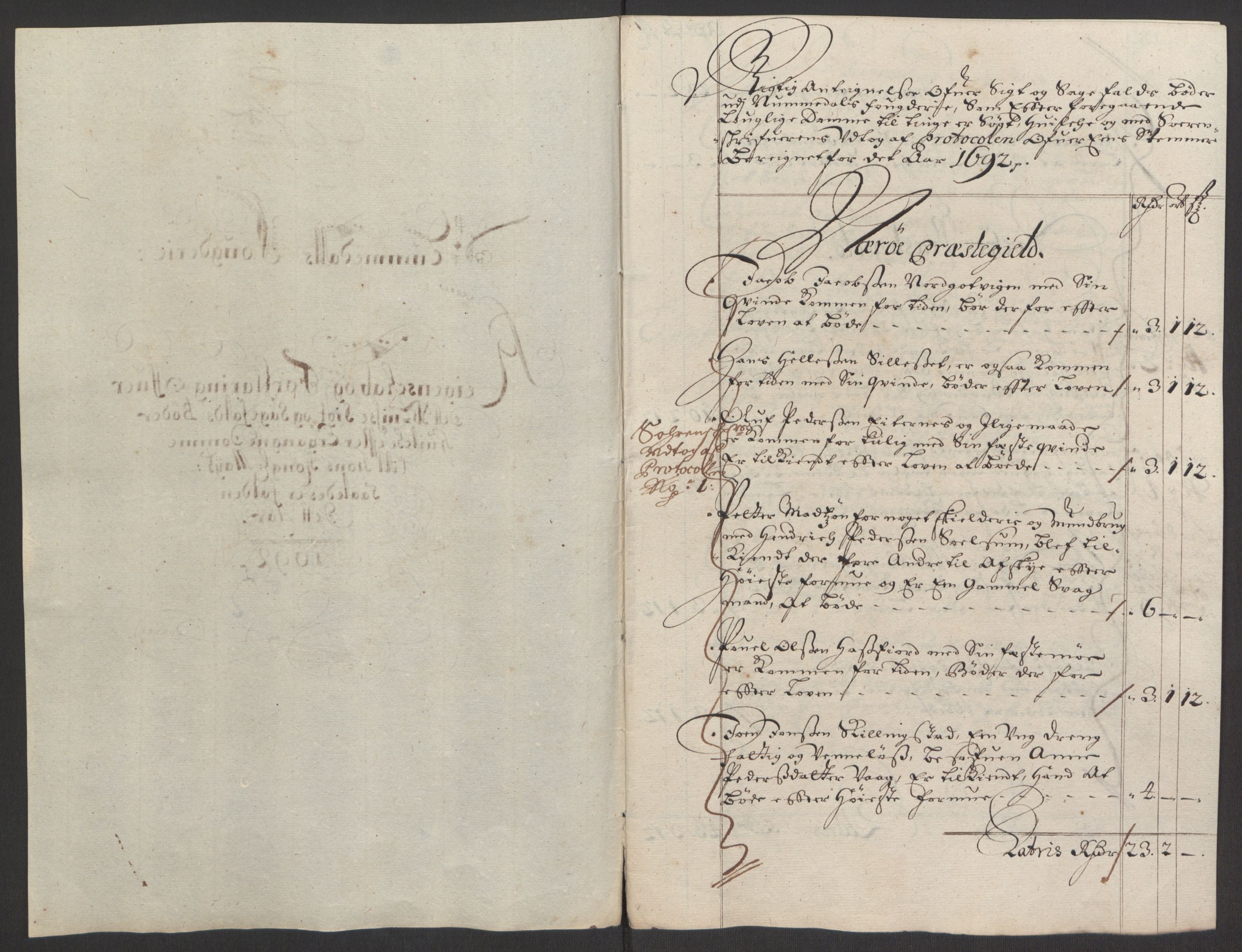Rentekammeret inntil 1814, Reviderte regnskaper, Fogderegnskap, RA/EA-4092/R64/L4424: Fogderegnskap Namdal, 1692-1695, p. 116