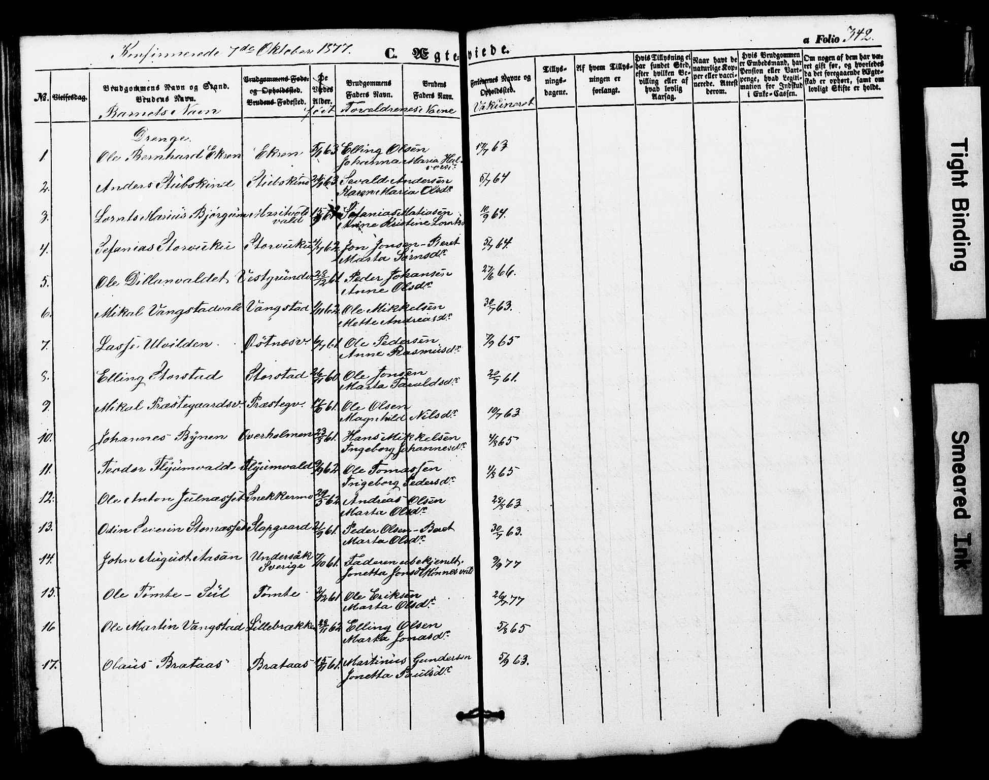 Ministerialprotokoller, klokkerbøker og fødselsregistre - Nord-Trøndelag, SAT/A-1458/724/L0268: Parish register (copy) no. 724C04, 1846-1878, p. 342