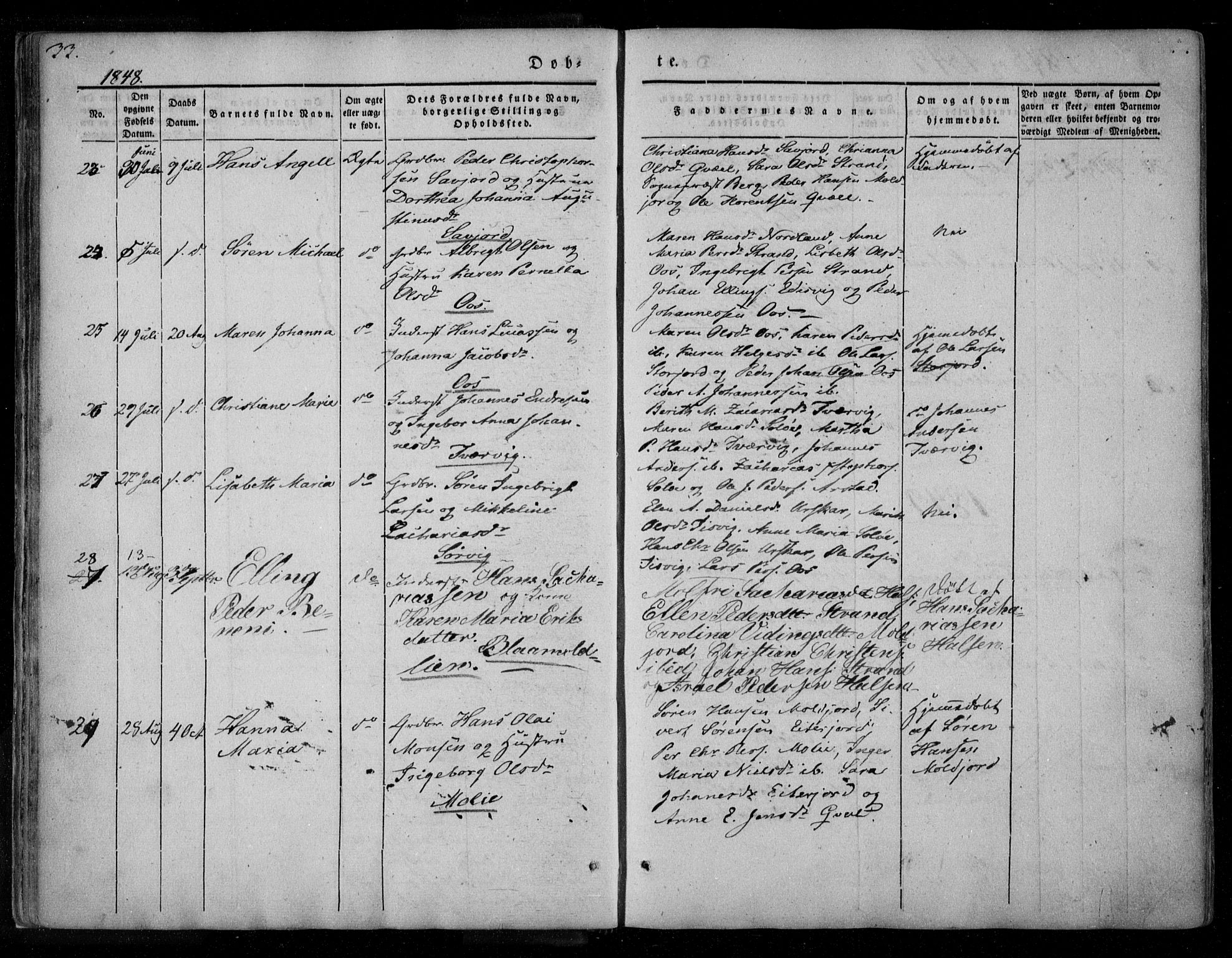 Ministerialprotokoller, klokkerbøker og fødselsregistre - Nordland, AV/SAT-A-1459/846/L0644: Parish register (official) no. 846A02, 1837-1872, p. 33