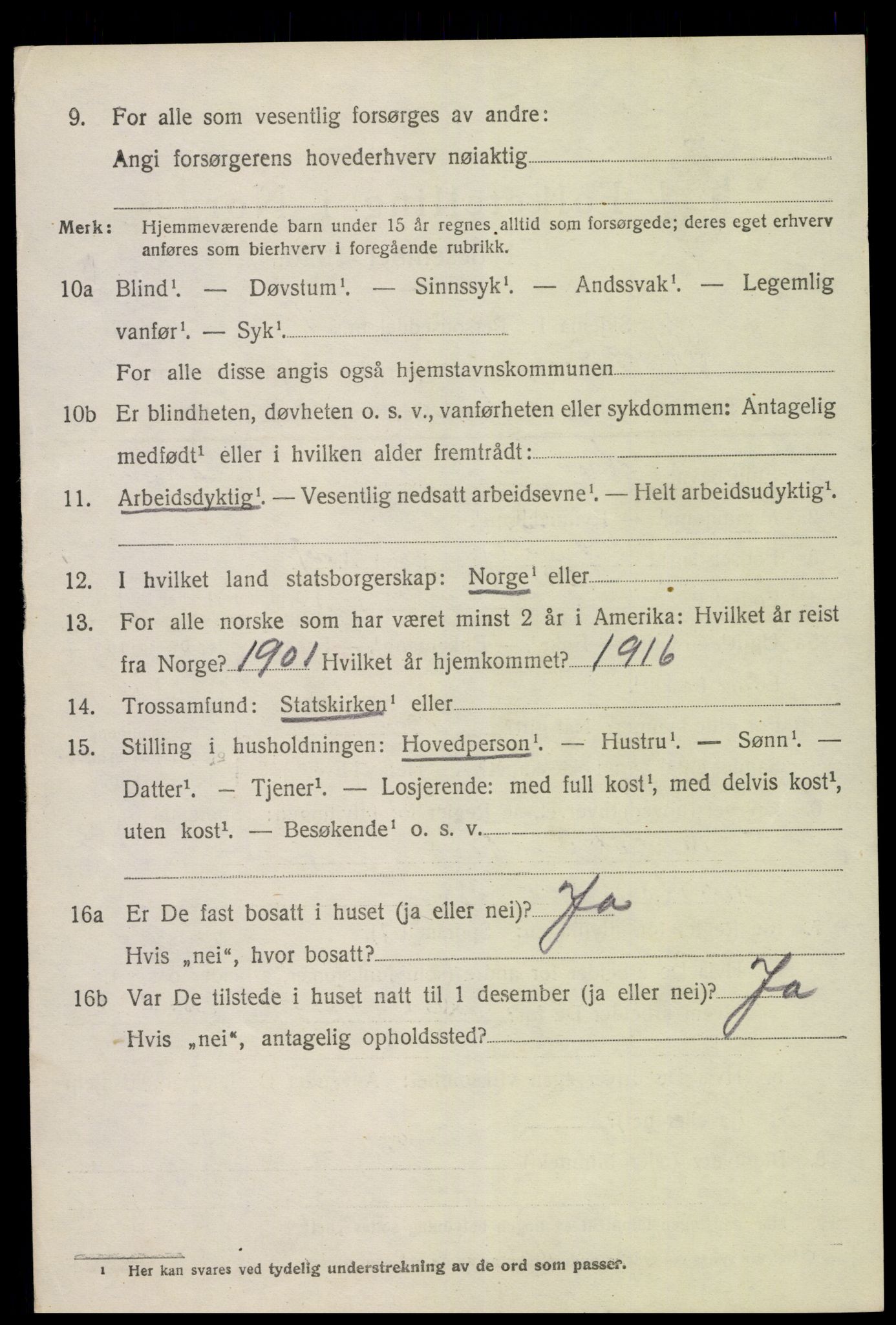 SAK, 1920 census for Stokken, 1920, p. 2457