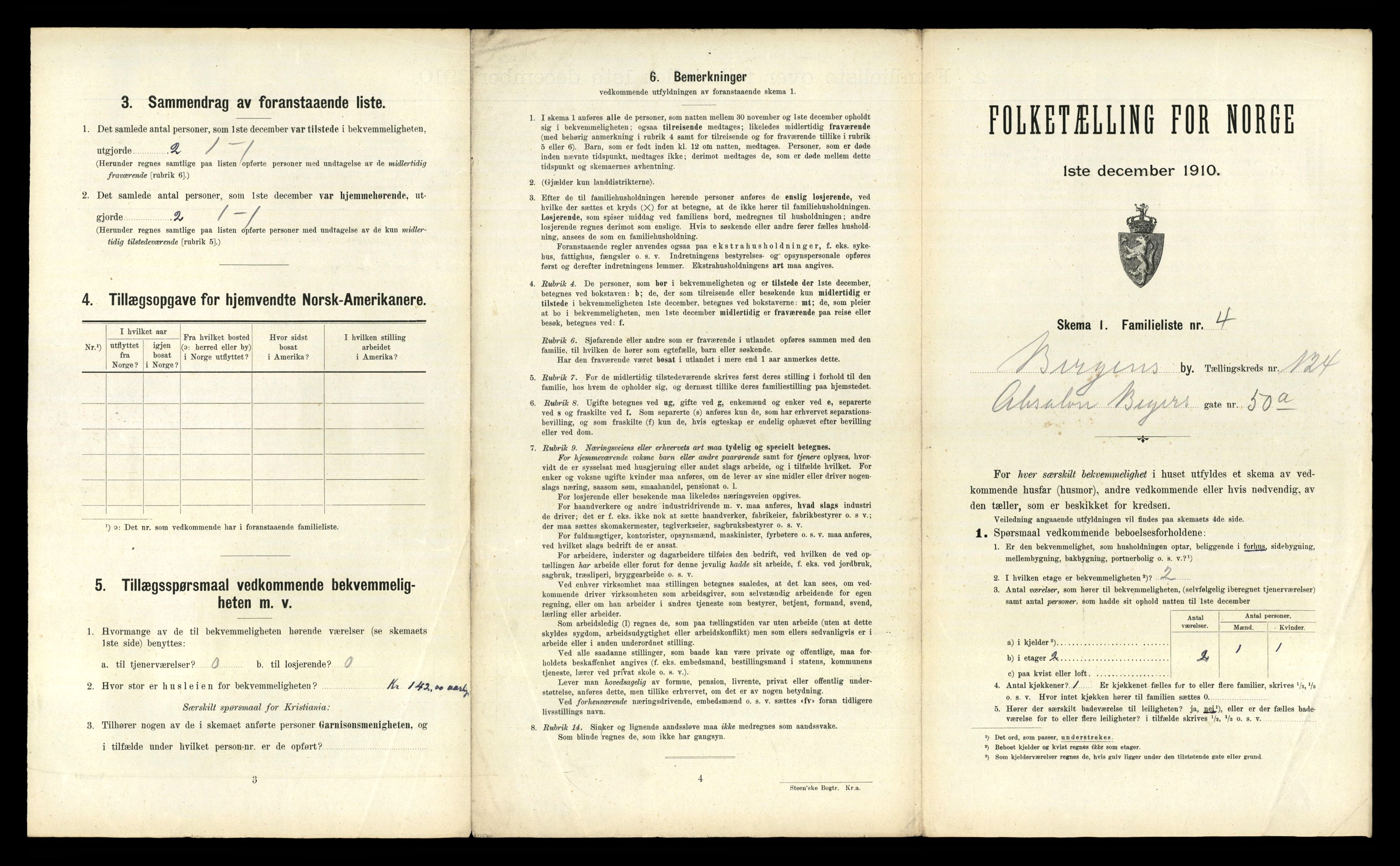 RA, 1910 census for Bergen, 1910, p. 43141