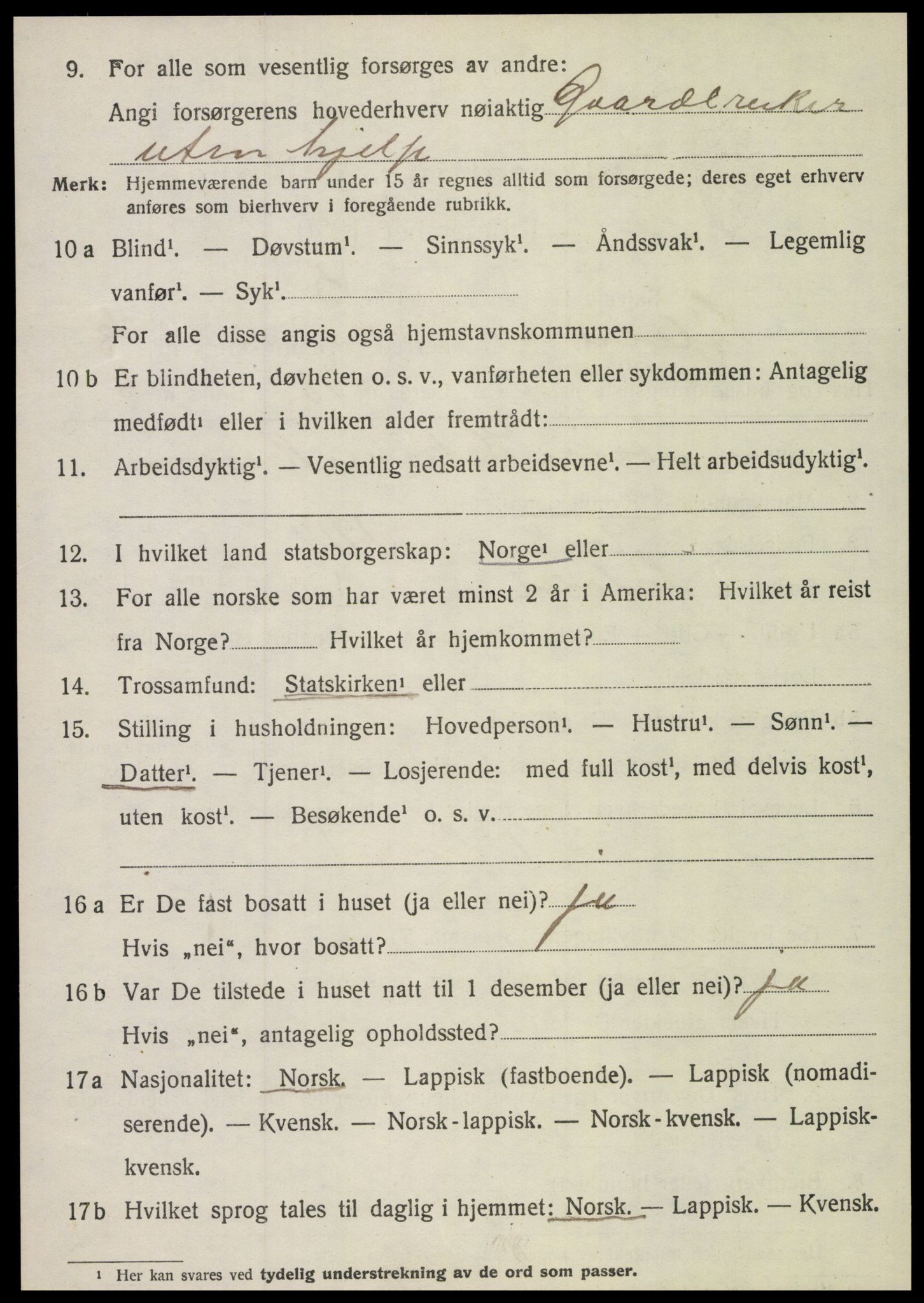 SAT, 1920 census for Sørfold, 1920, p. 6788