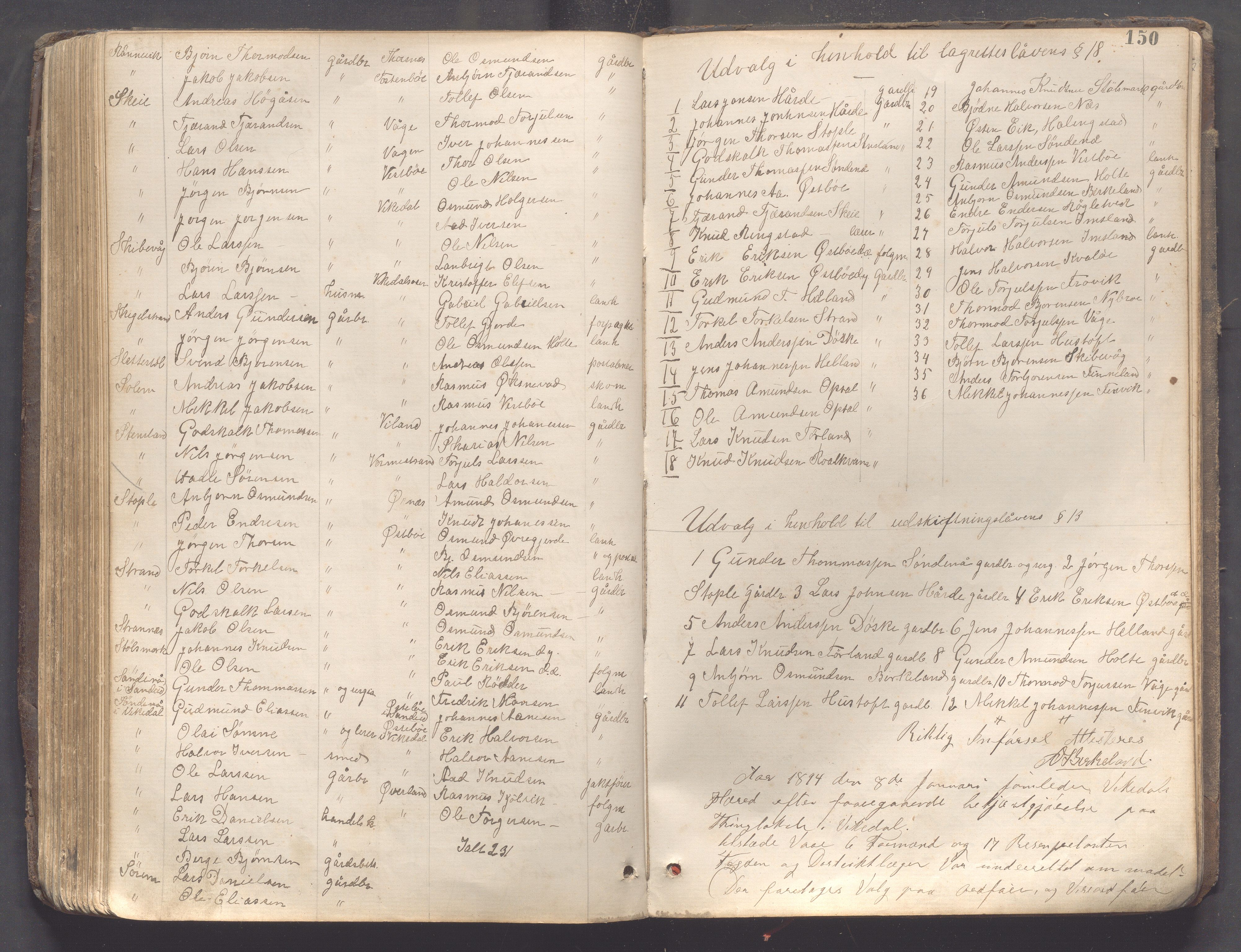 Vikedal kommune - Formannskapet, IKAR/K-100598/A/Aa/L0002: Møtebok, 1874-1896, p. 150