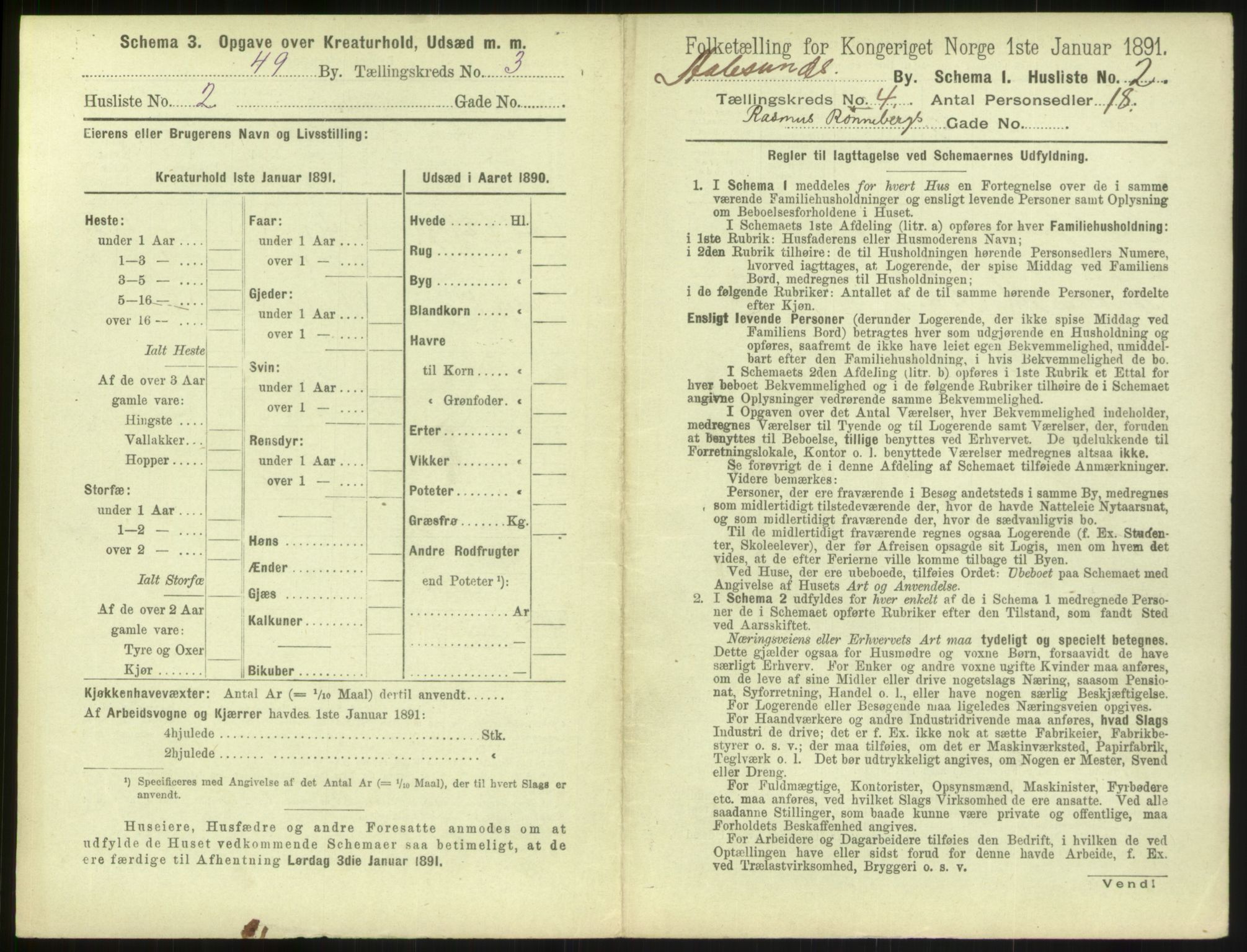 RA, 1891 census for 1501 Ålesund, 1891, p. 298