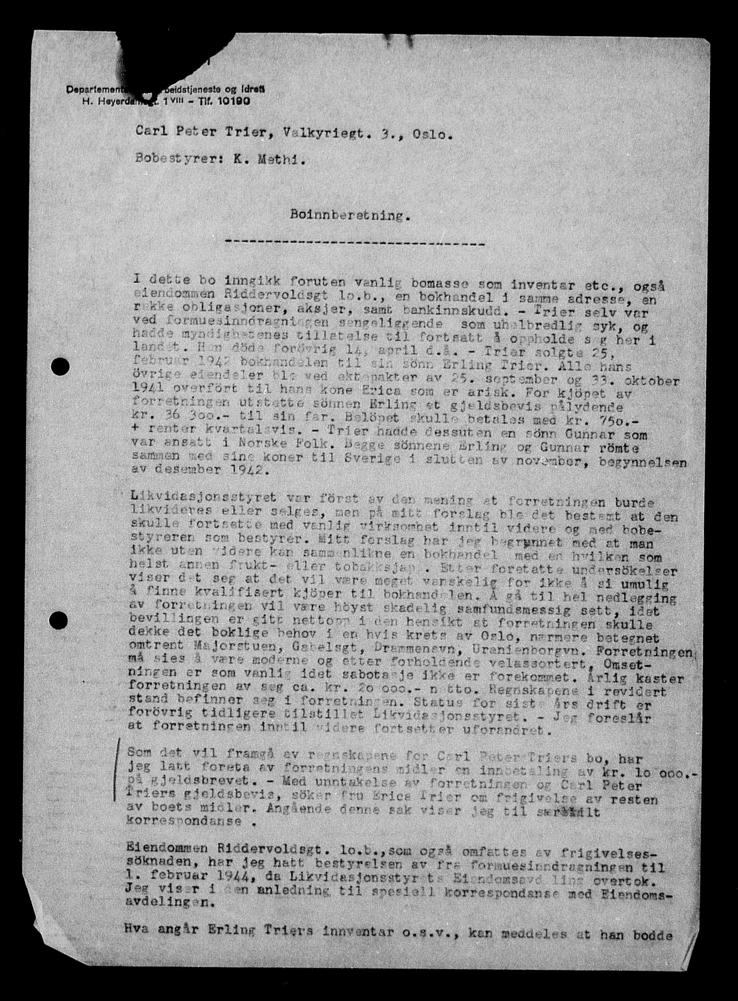 Justisdepartementet, Tilbakeføringskontoret for inndratte formuer, AV/RA-S-1564/H/Hc/Hcc/L0984: --, 1945-1947, p. 288