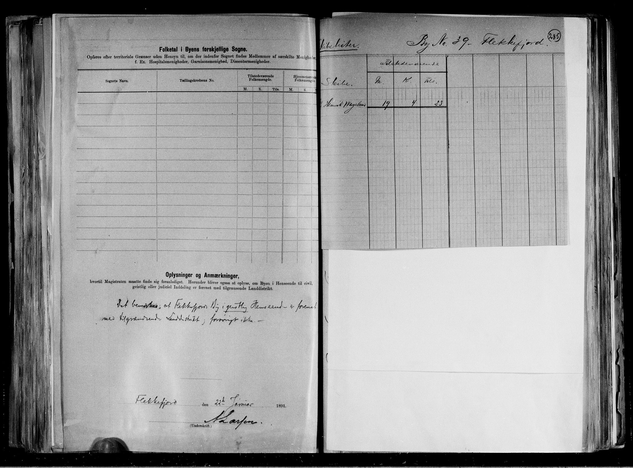 RA, 1891 census for 1004 Flekkefjord, 1891, p. 4