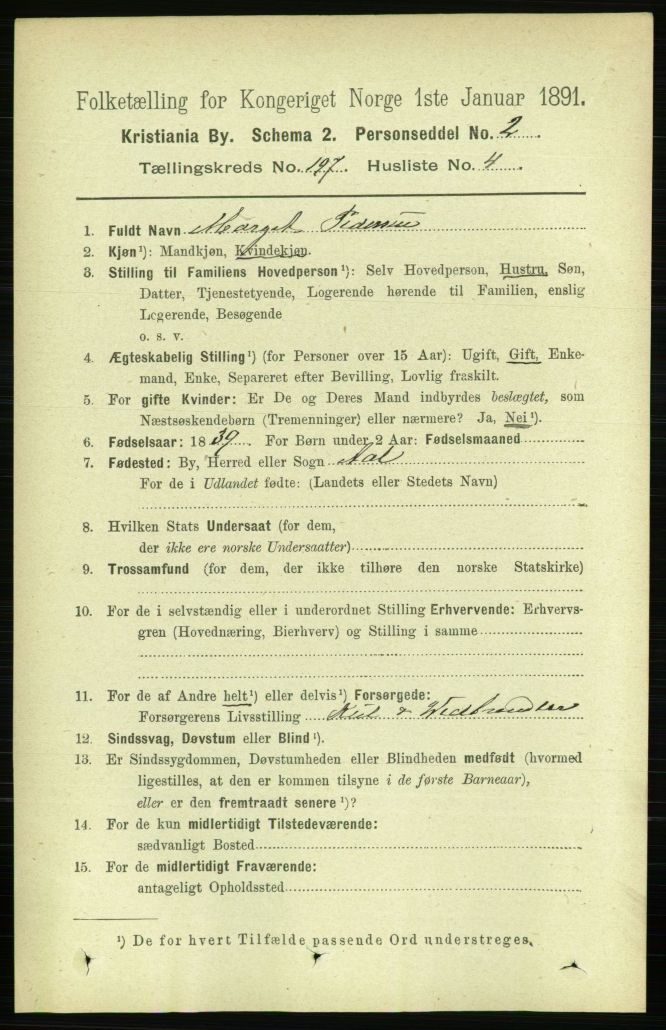 RA, 1891 census for 0301 Kristiania, 1891, p. 118869