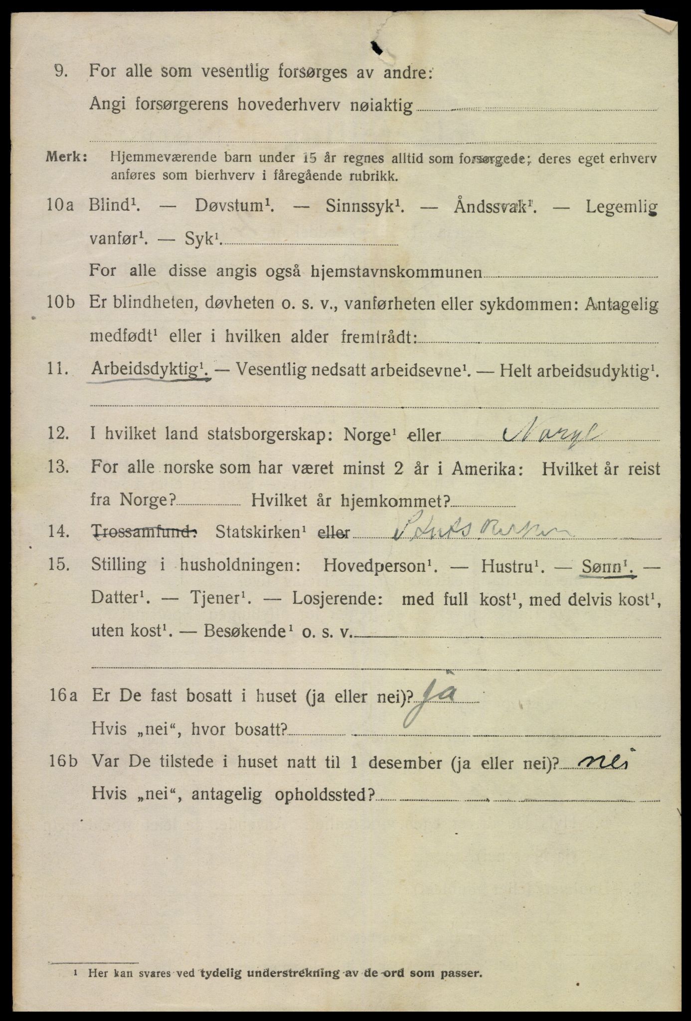 SAK, 1920 census for Mandal, 1920, p. 4198