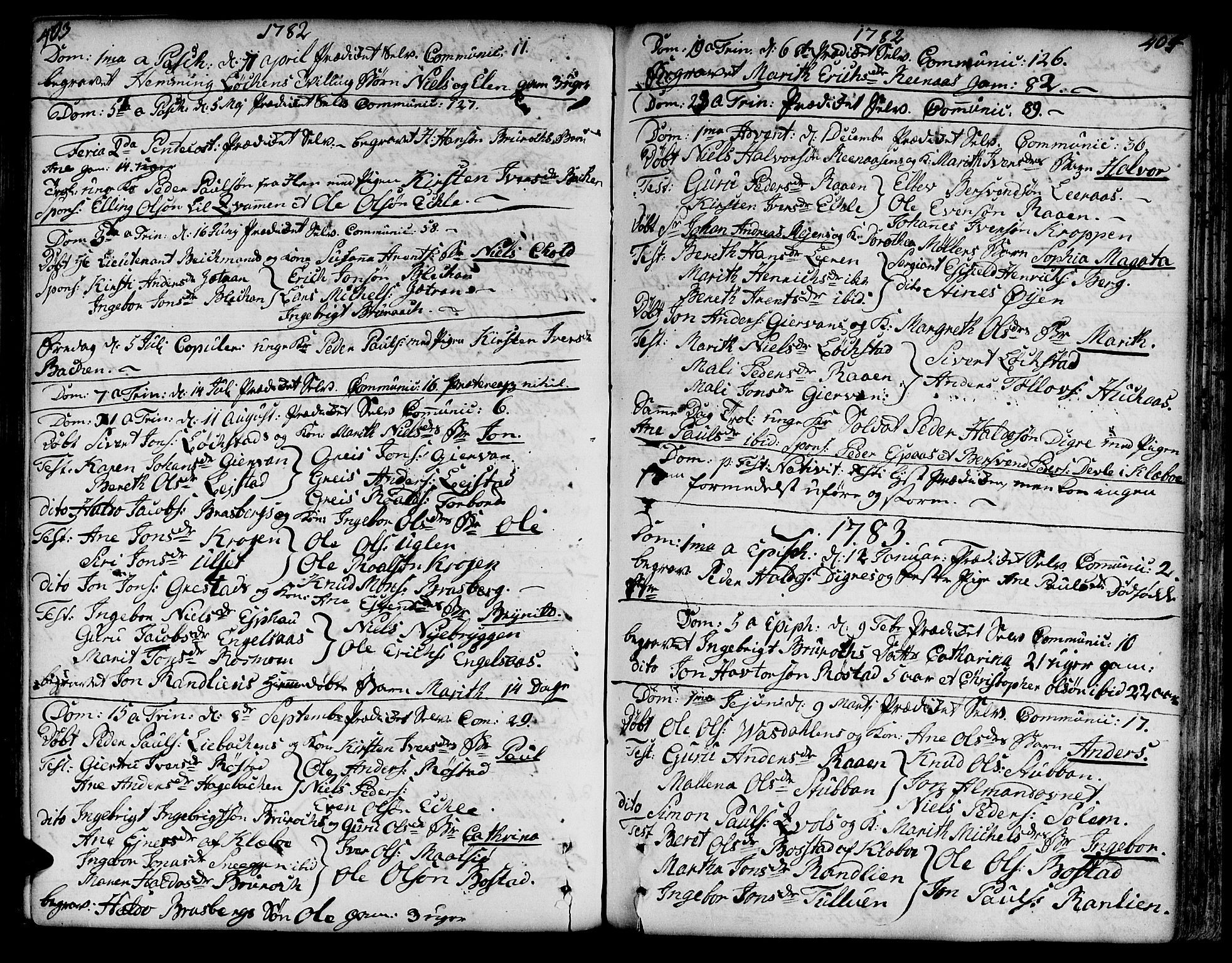 Ministerialprotokoller, klokkerbøker og fødselsregistre - Sør-Trøndelag, SAT/A-1456/606/L0282: Parish register (official) no. 606A02 /3, 1781-1817, p. 403-404