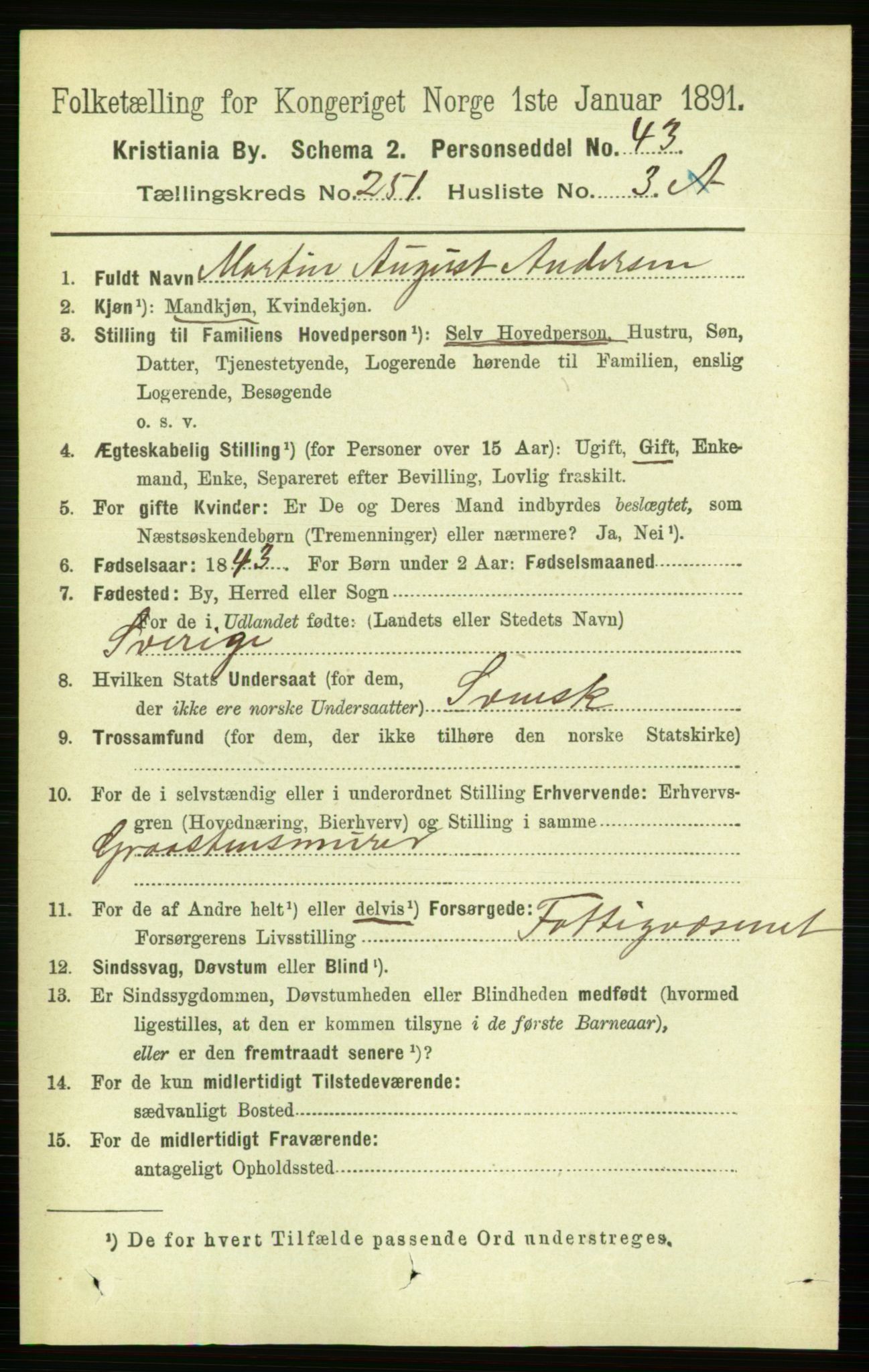 RA, 1891 census for 0301 Kristiania, 1891, p. 153107
