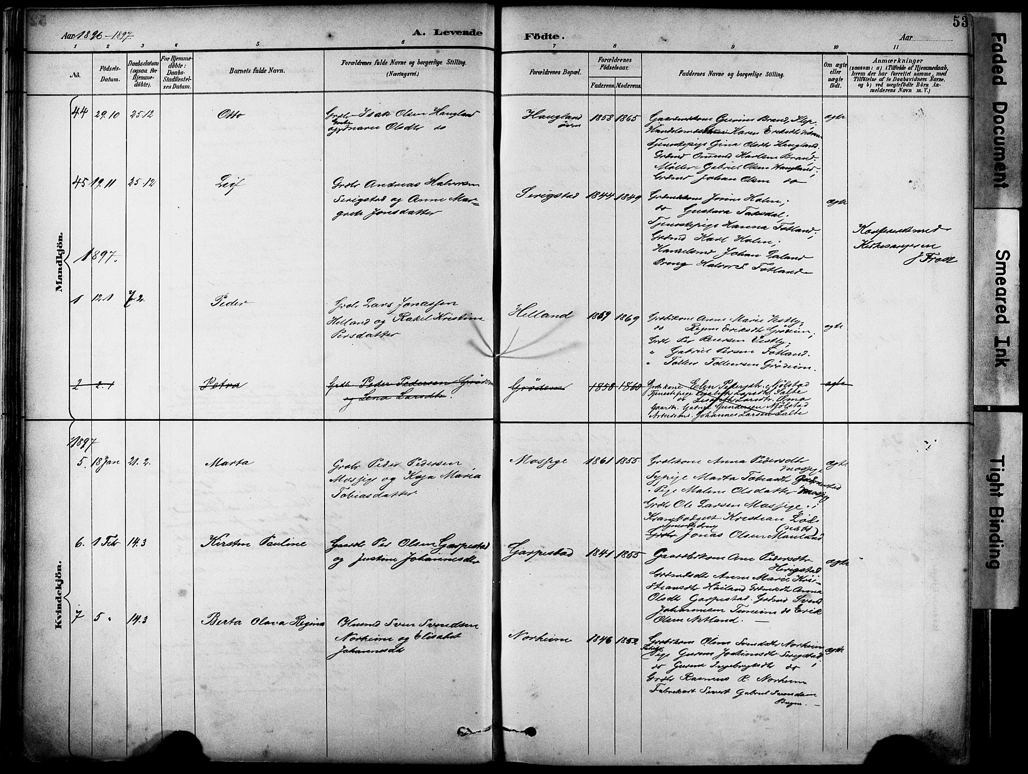 Lye sokneprestkontor, AV/SAST-A-101794/001/30BA/L0011: Parish register (official) no. A 9, 1893-1903, p. 53