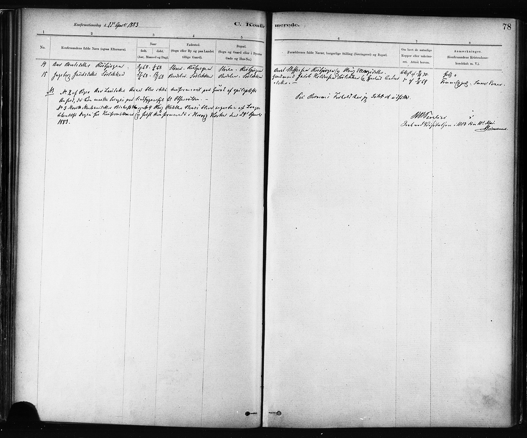 Ministerialprotokoller, klokkerbøker og fødselsregistre - Sør-Trøndelag, AV/SAT-A-1456/687/L1002: Parish register (official) no. 687A08, 1878-1890, p. 78