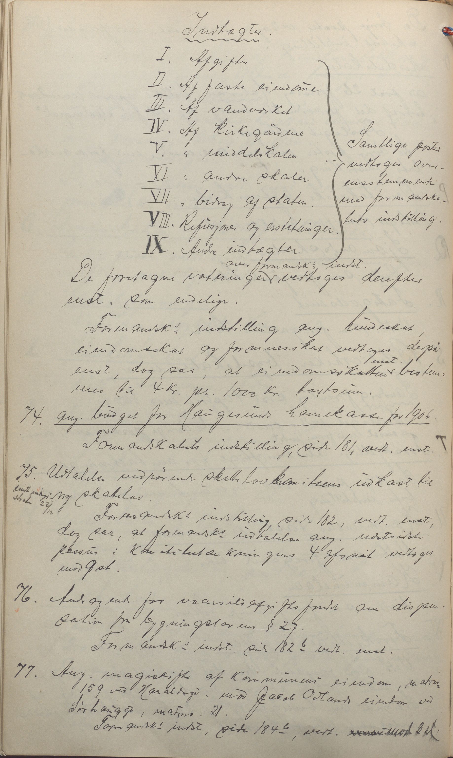 Haugesund kommune - Formannskapet, IKAR/X-0001/A/L0008: Møtebok, 1903-1906, p. 186b