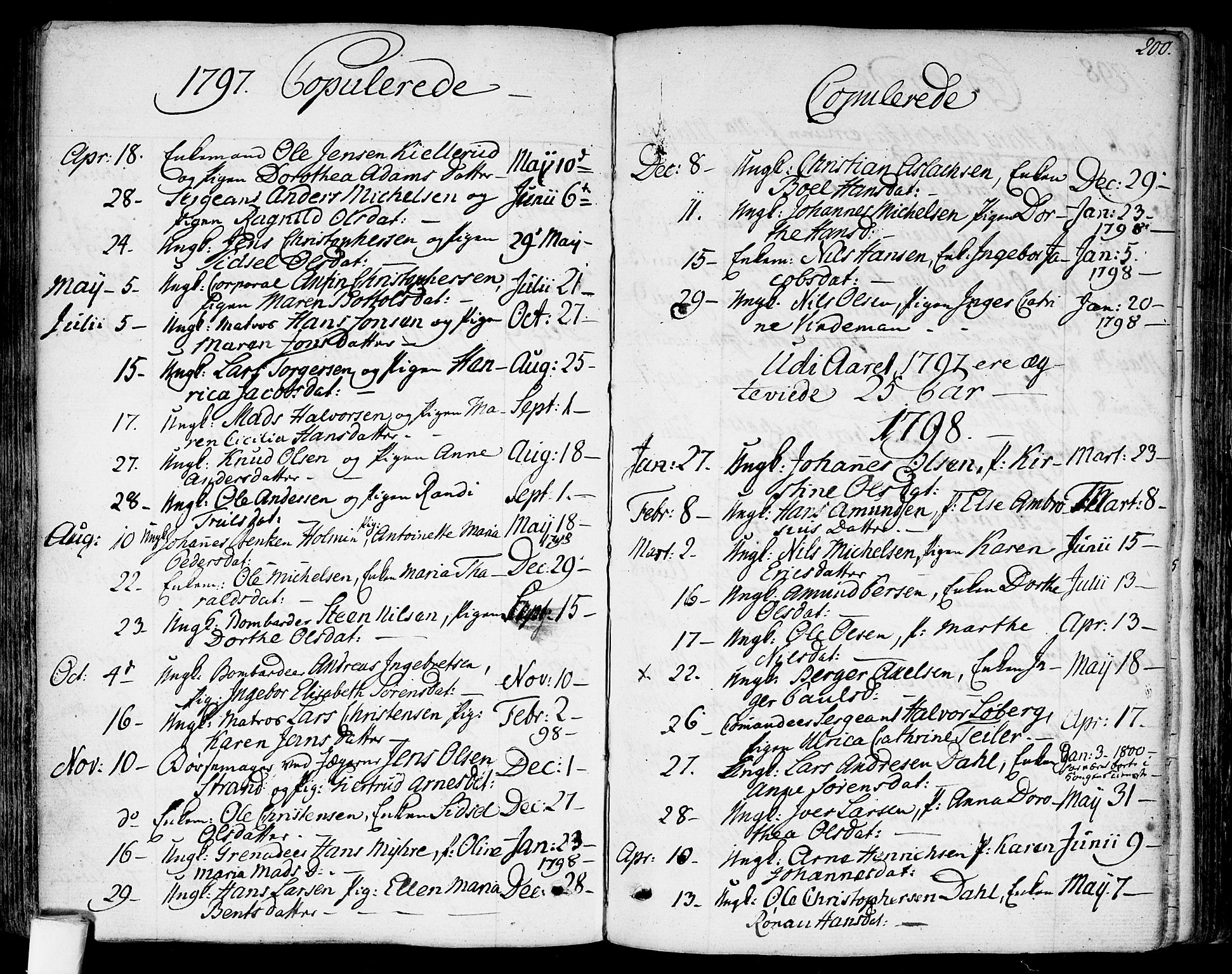 Garnisonsmenigheten Kirkebøker, SAO/A-10846/F/Fa/L0003: Parish register (official) no. 3, 1777-1809, p. 200