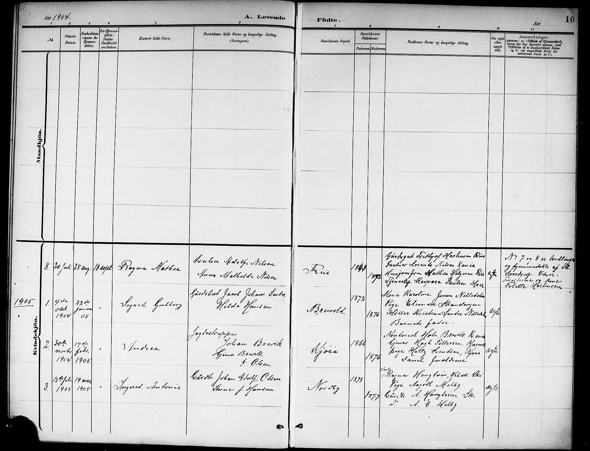 Ås prestekontor Kirkebøker, SAO/A-10894/G/Gb/L0001: Parish register (copy) no. II 1, 1901-1920, p. 10