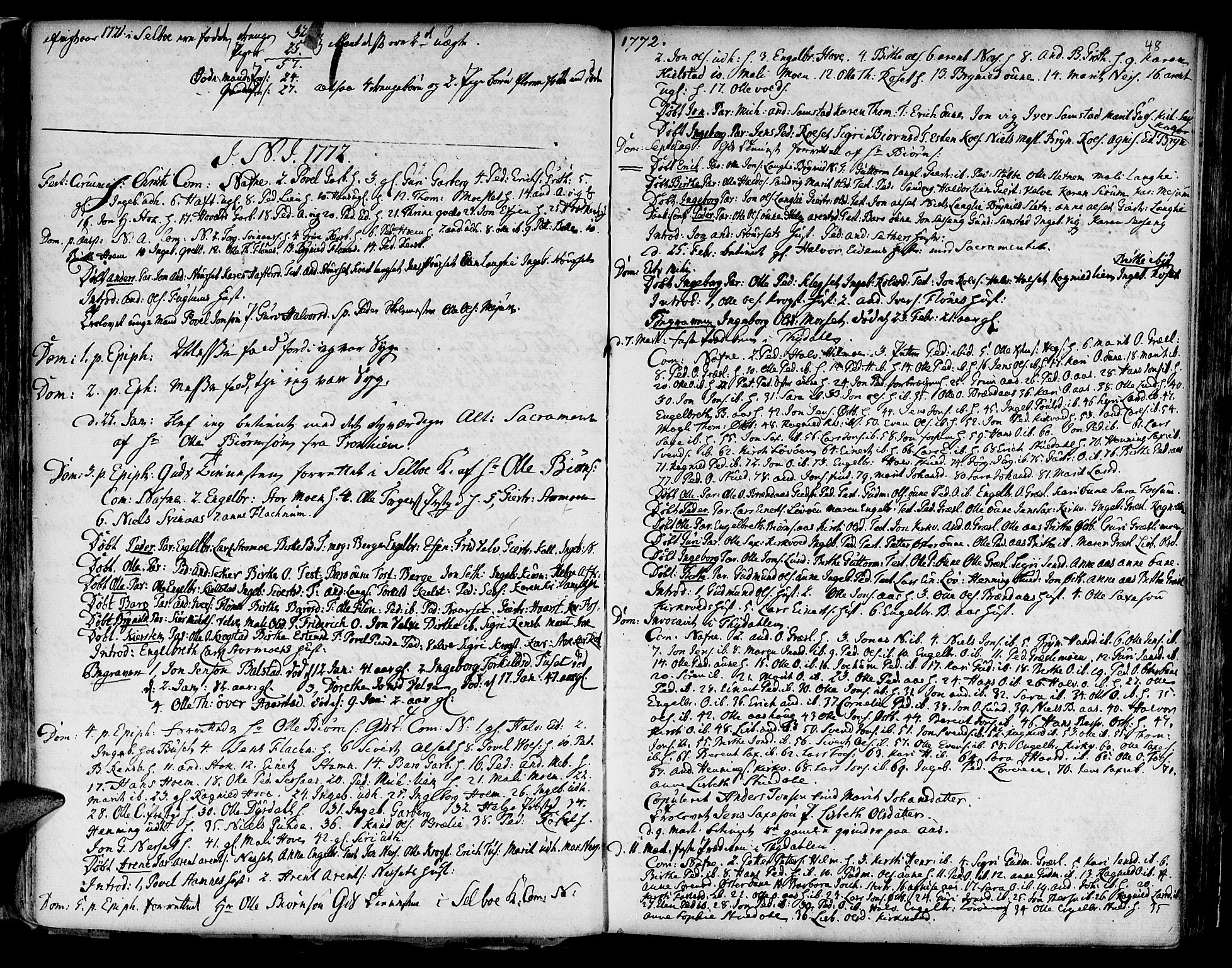 Ministerialprotokoller, klokkerbøker og fødselsregistre - Sør-Trøndelag, SAT/A-1456/695/L1138: Parish register (official) no. 695A02 /1, 1757-1801, p. 48