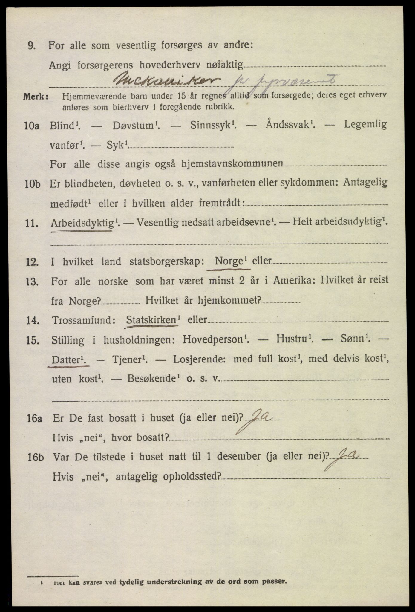 SAK, 1920 census for Sør-Audnedal, 1920, p. 5124