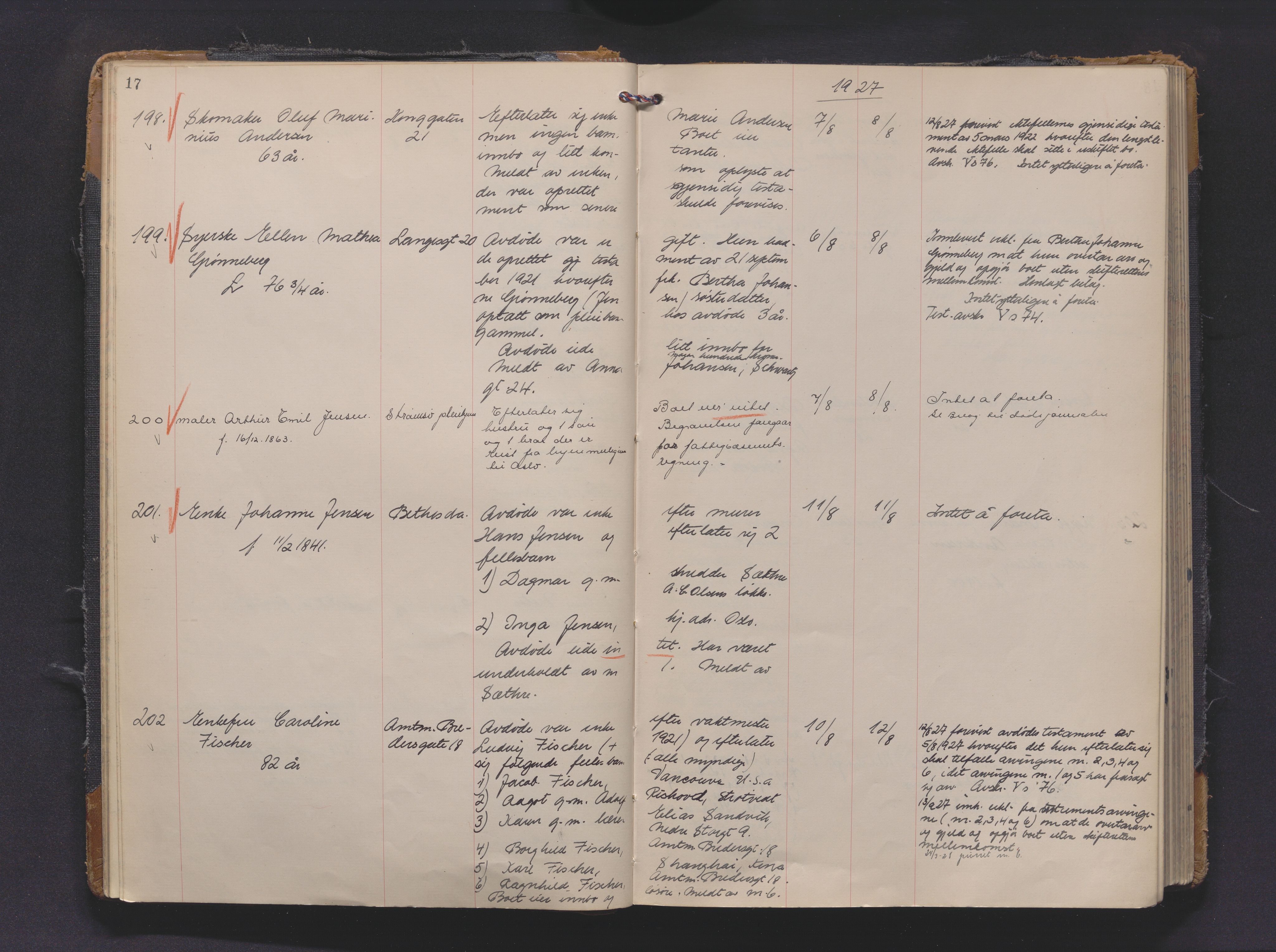 Drammen byfogd, AV/SAKO-A-222/H/Ha/Haa/L0016: Dødsjournal., 1927-1930, p. 17